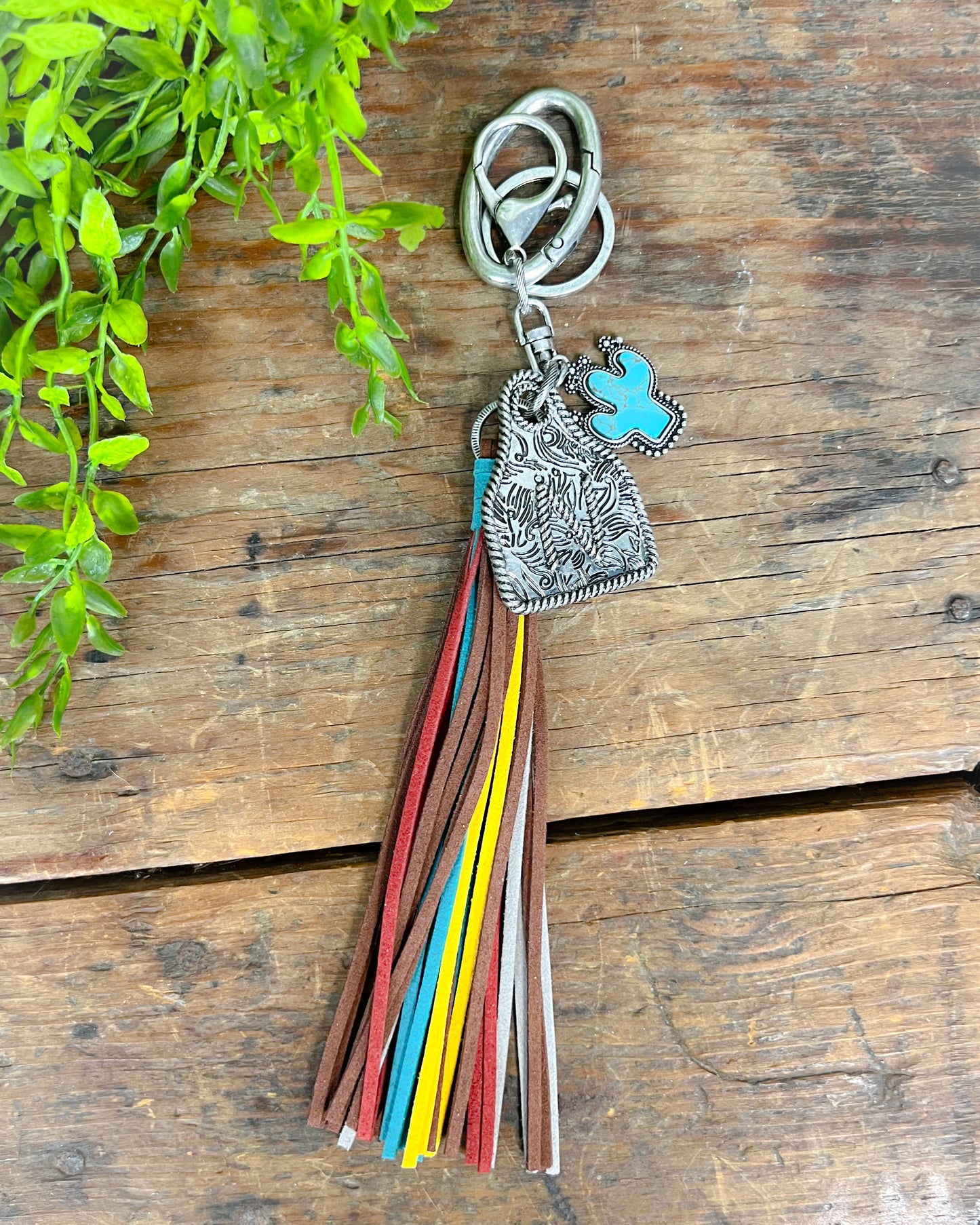 Cow Tag Initial Keychain