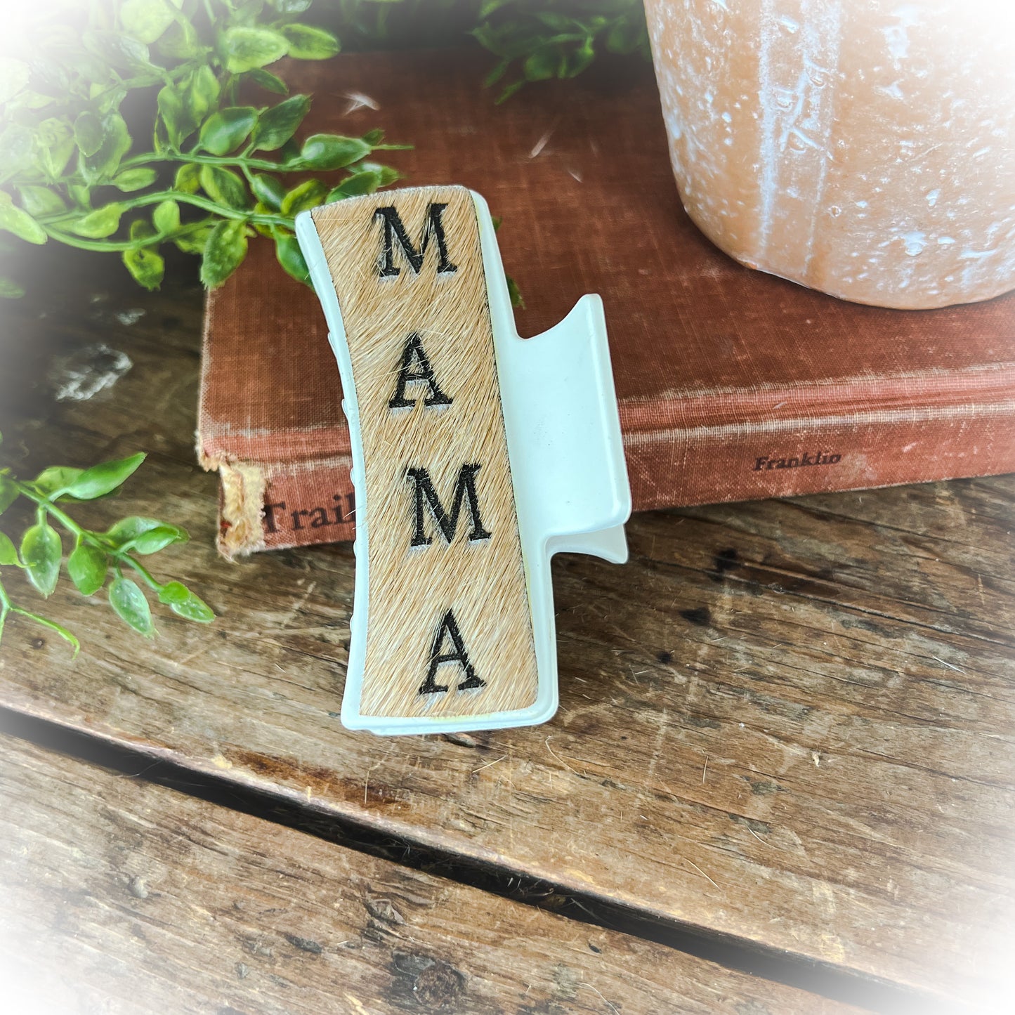 Mama Western Cowhide Claw Clips