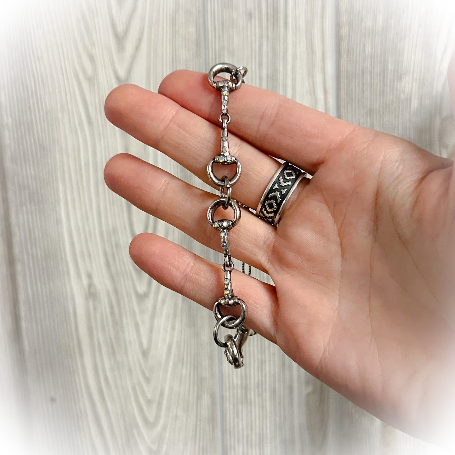 Iridescent Western Horse Bit Bracelet