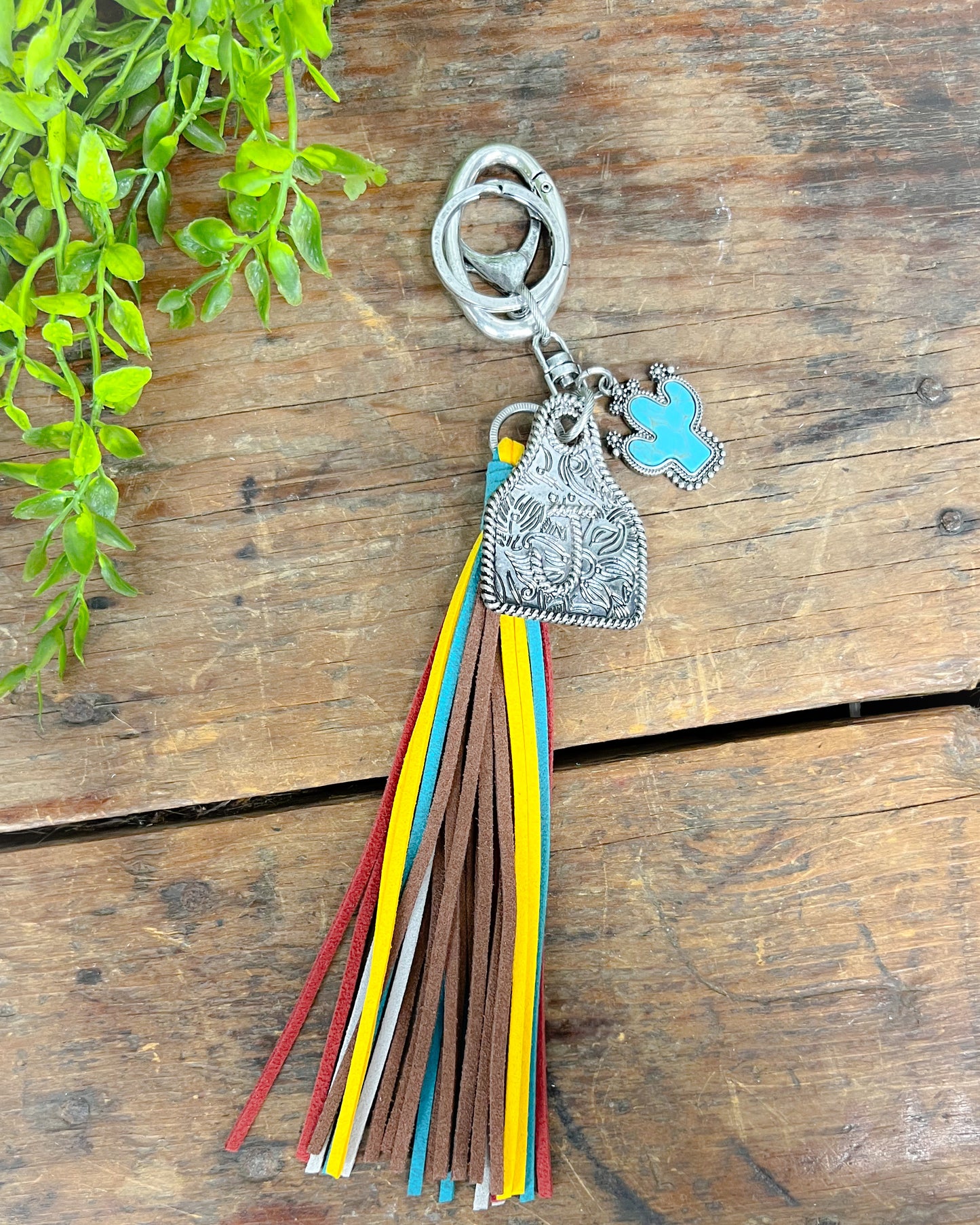 Cow Tag Initial Keychain
