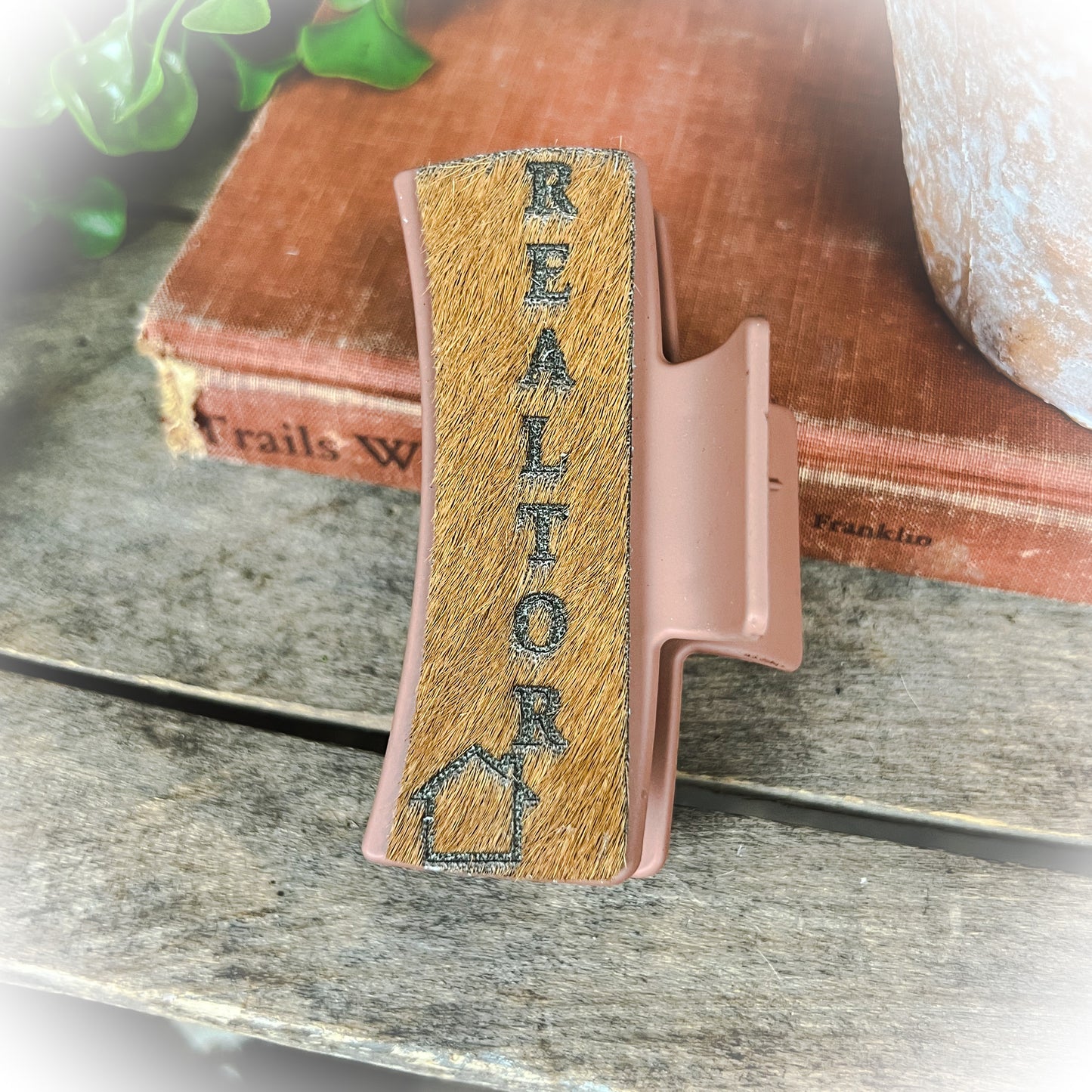 Realtor Western Cowhide Claw Clips