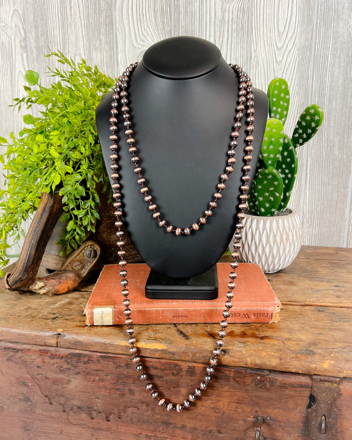 Navajo Style Pearl Long Necklace - 60" - Multiple Colors