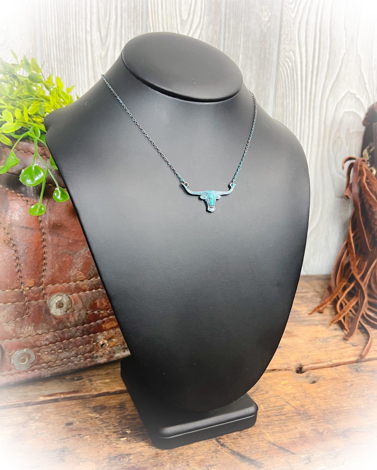 z-Longhorn Necklace - Patina