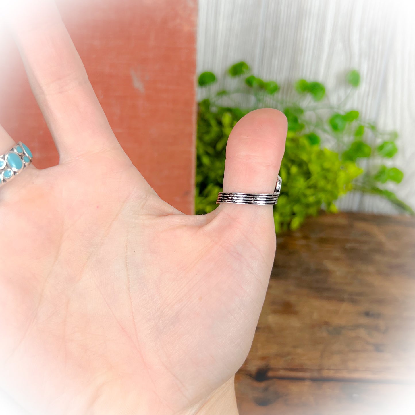 Western Cactus Wrap Ring - Turquoise