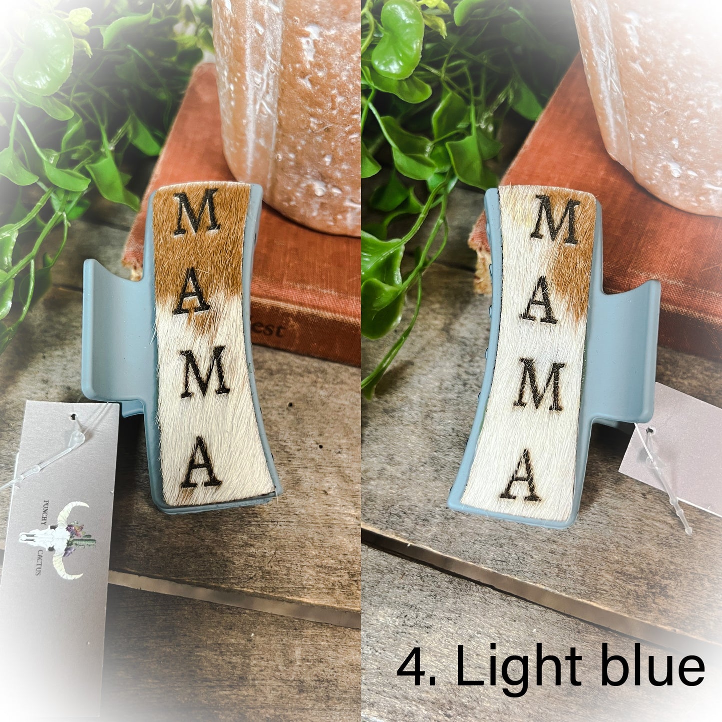 Mama Western Cowhide Claw Clips