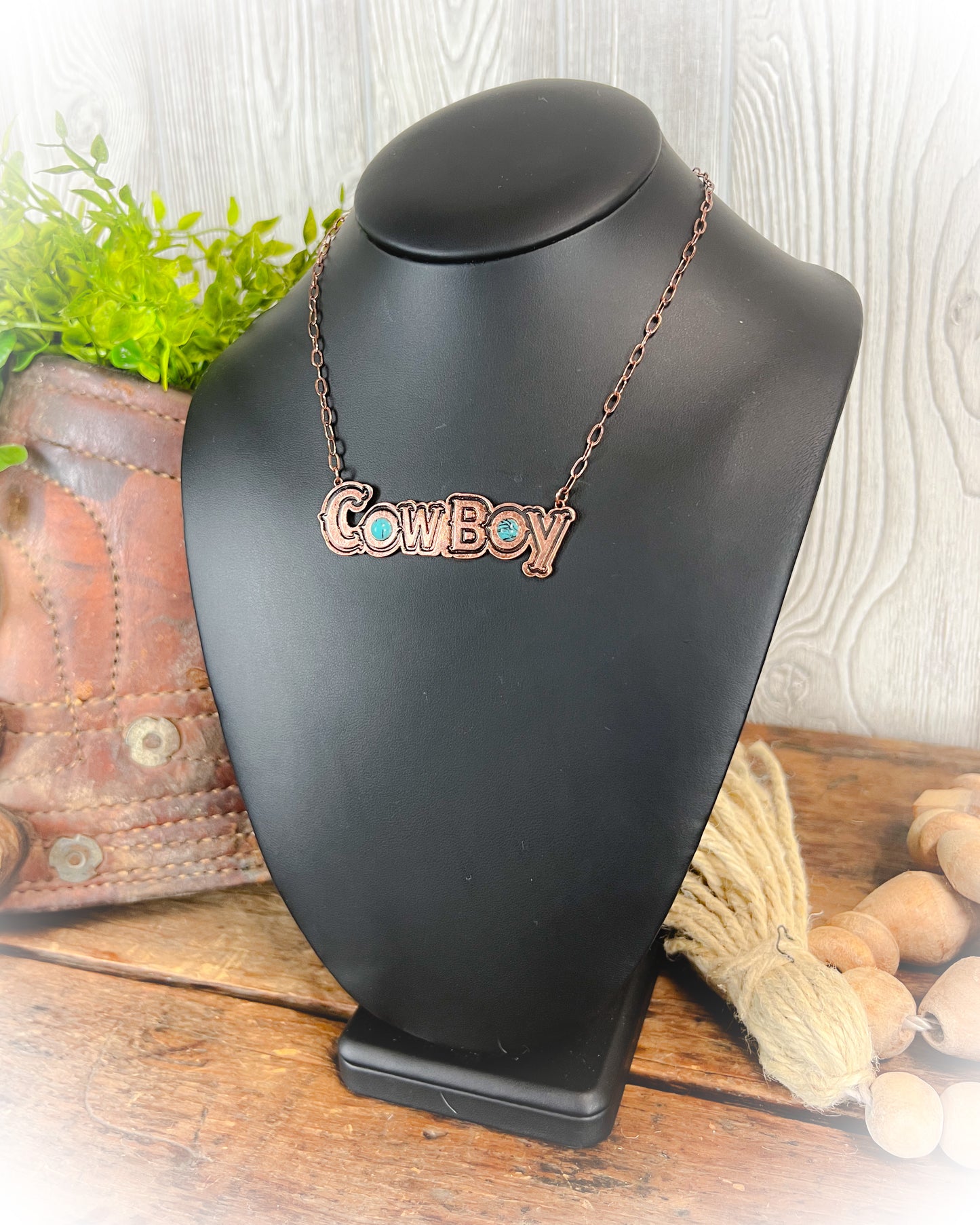 cowboy bronze statement necklace | Western necklace | western jewelry | Punchy Cactus | Western Boutique