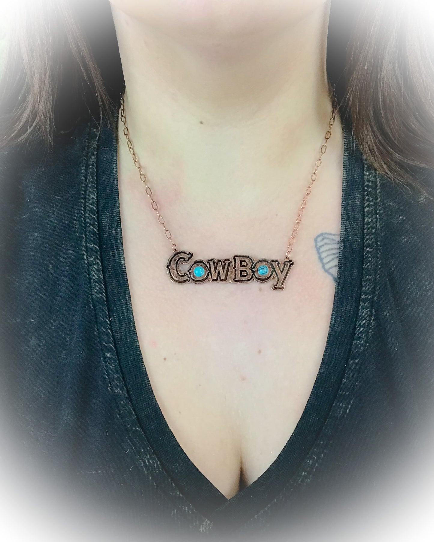 cowboy bronze statement necklace | Western necklace | western jewelry | Punchy Cactus | Western Boutique
