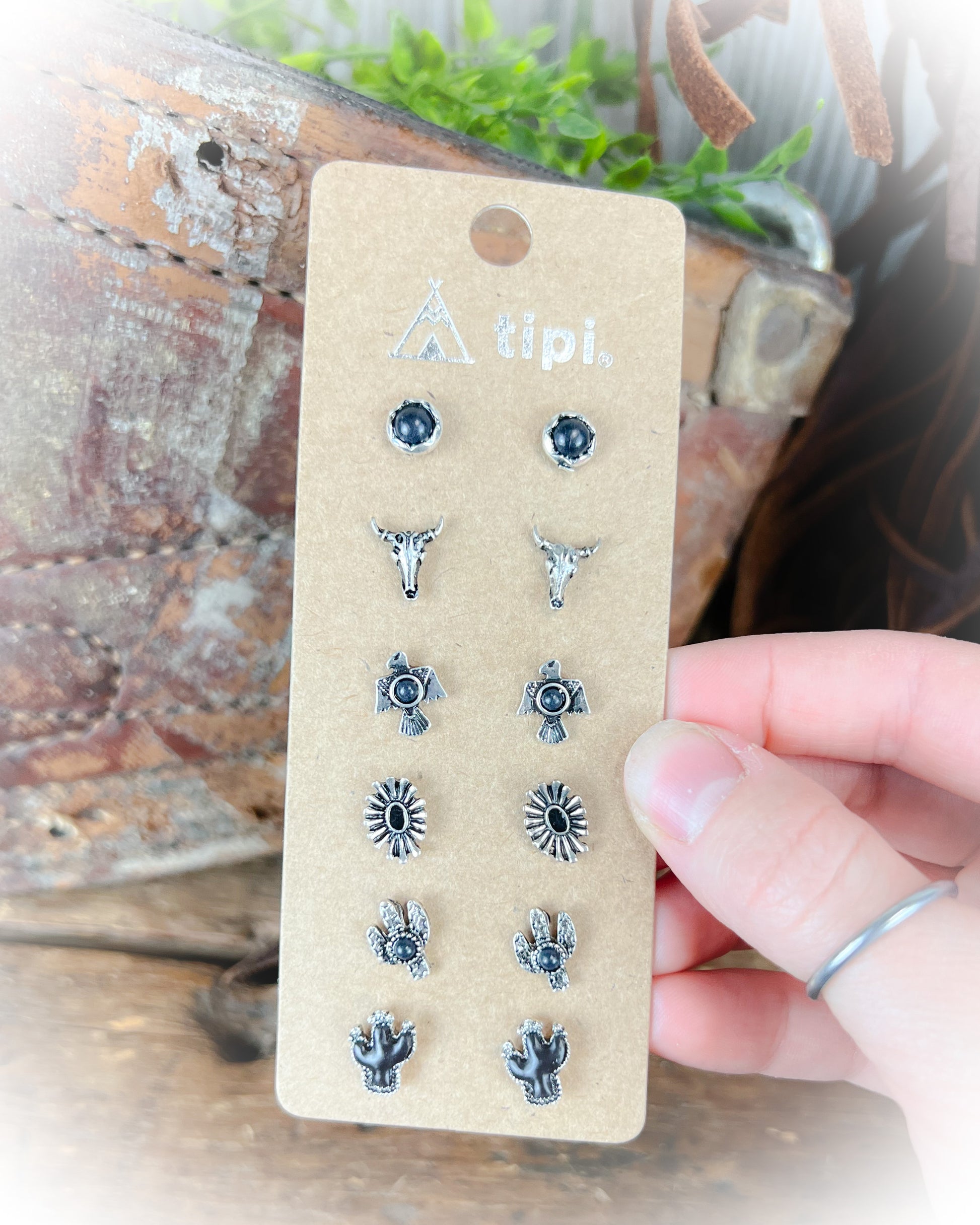 dainty western stud earrings set | punchy cactus western boutique | western earrings | western jewelry