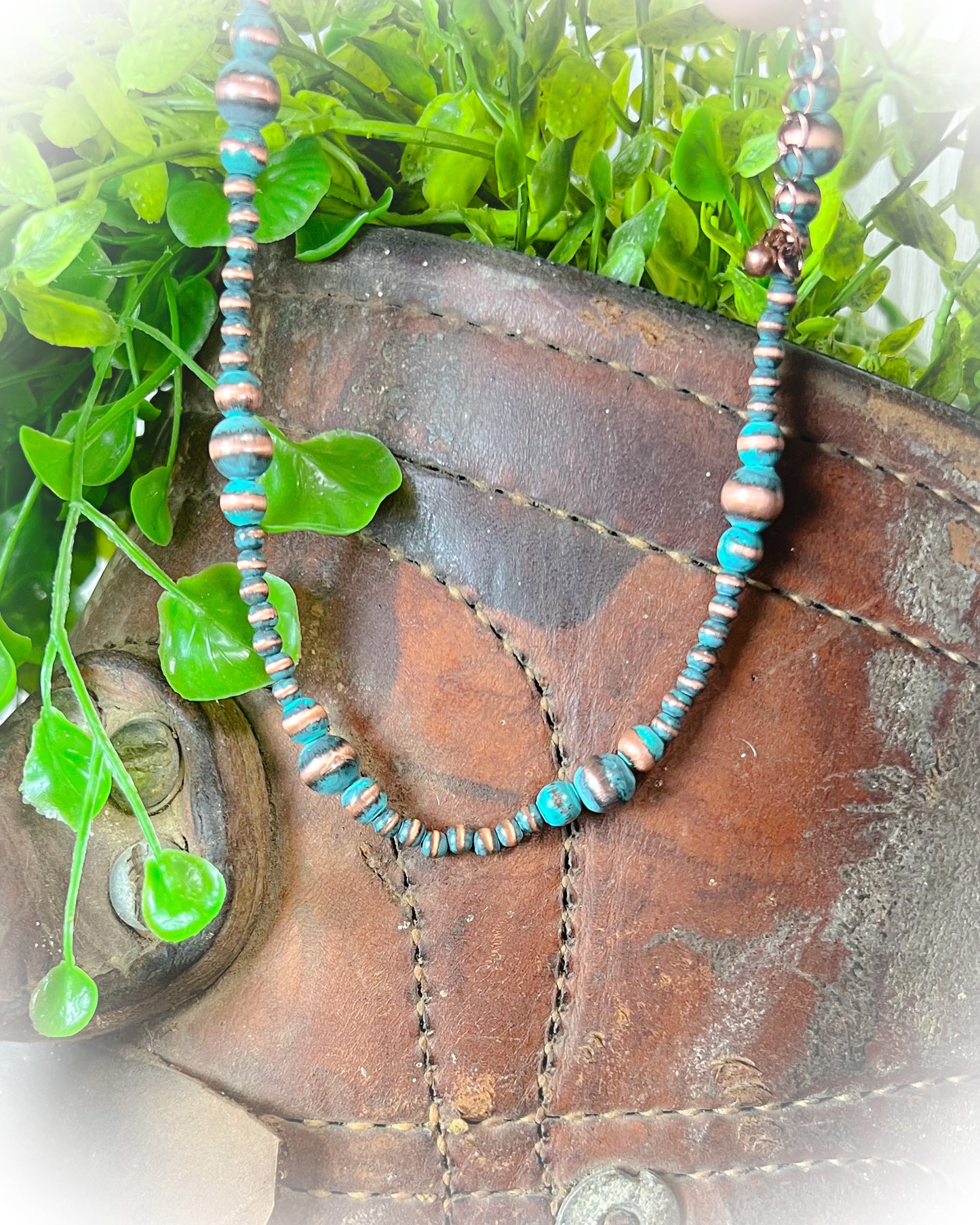patina faux navajo pearl chocker necklace | punchy cactus | western boutique | western necklace