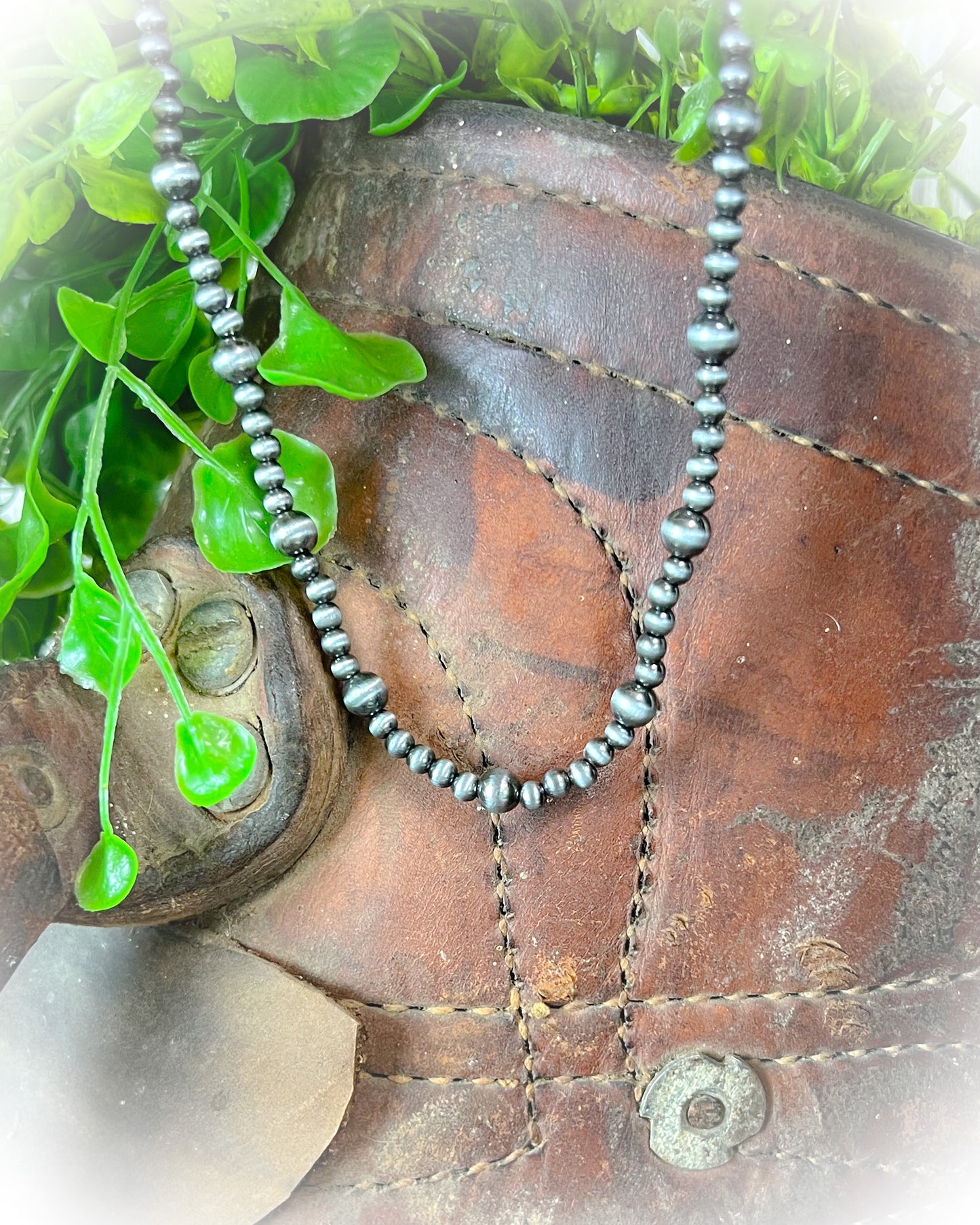 silver faux navajo pearl chocker necklace | punchy cactus | western boutique | western necklace