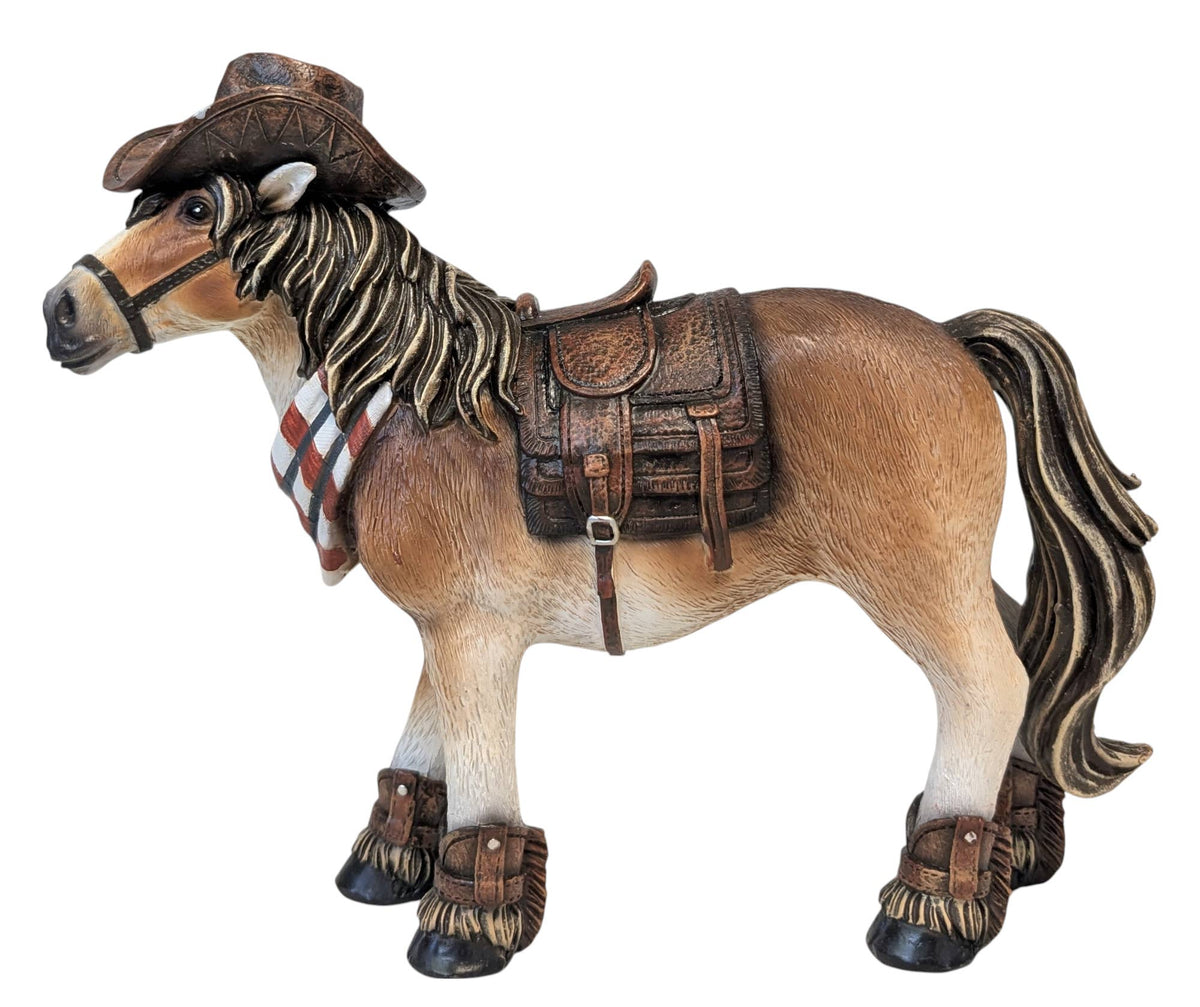 HORSE WITH COWBOY HAT WESTERN DECOR