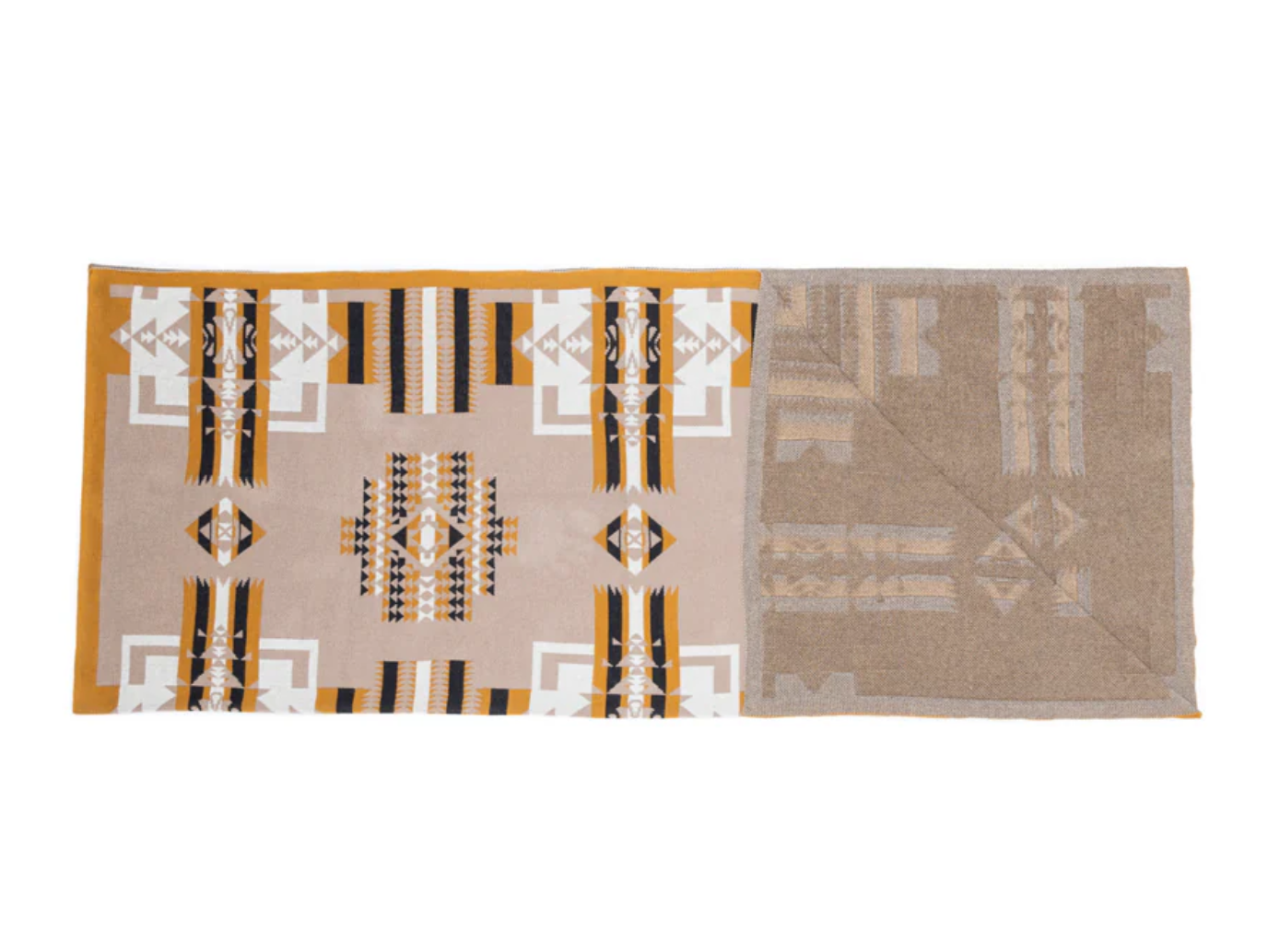 Sunset Golden Pueblo Western Throw Blanket -Southwest Aztec Design