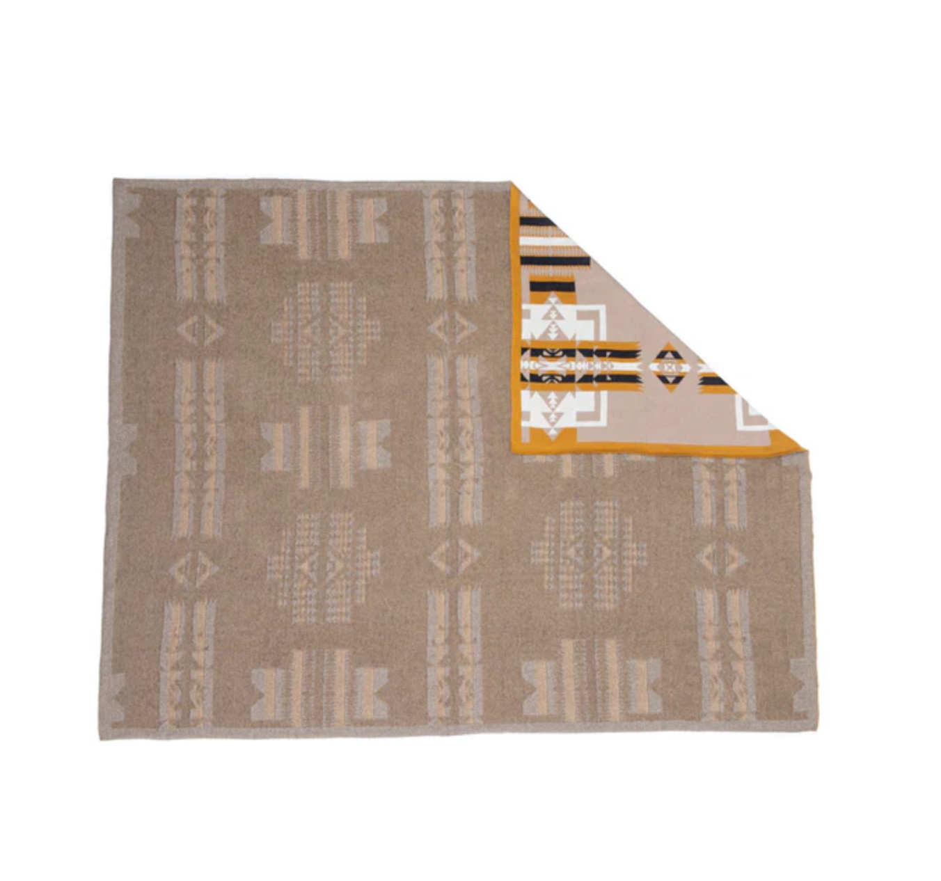 Sunset Golden Pueblo Western Throw Blanket -Southwest Aztec Design