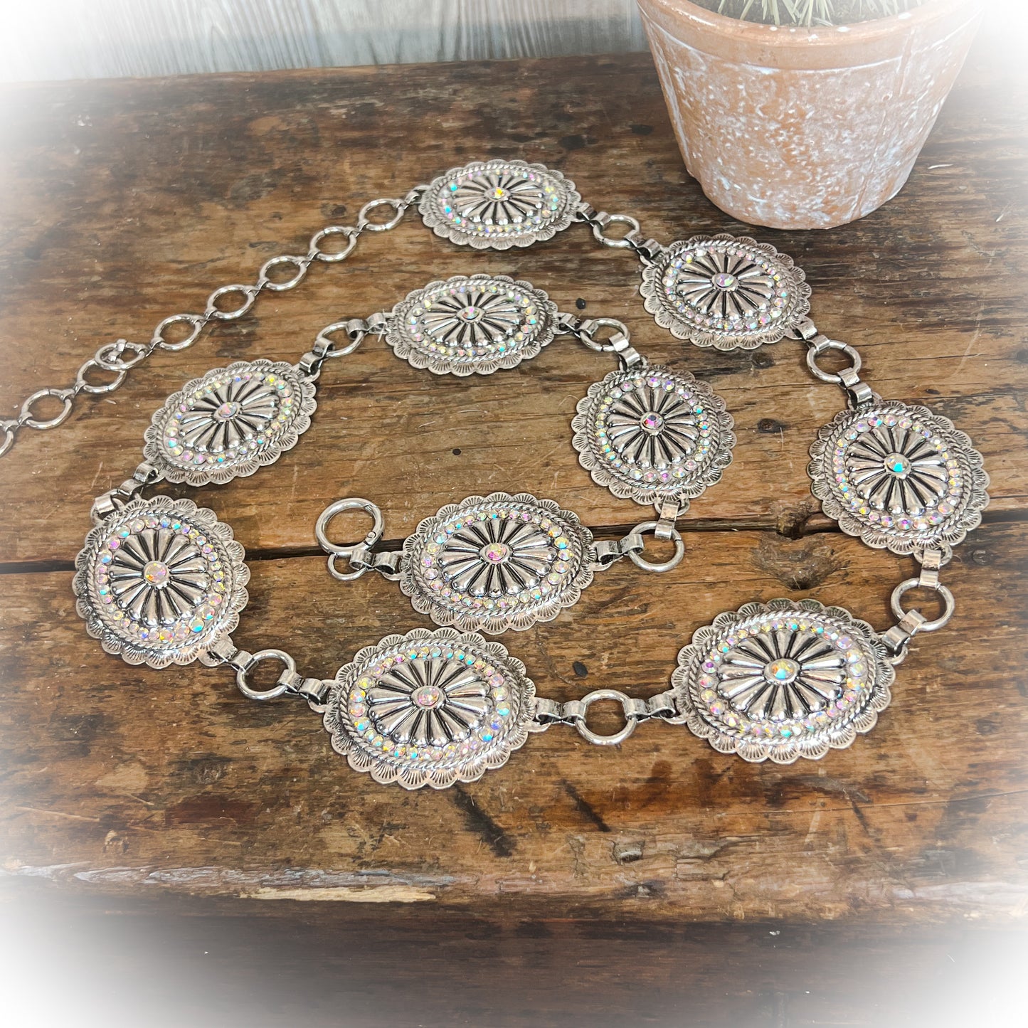 Rhinestone Western Concho Belt