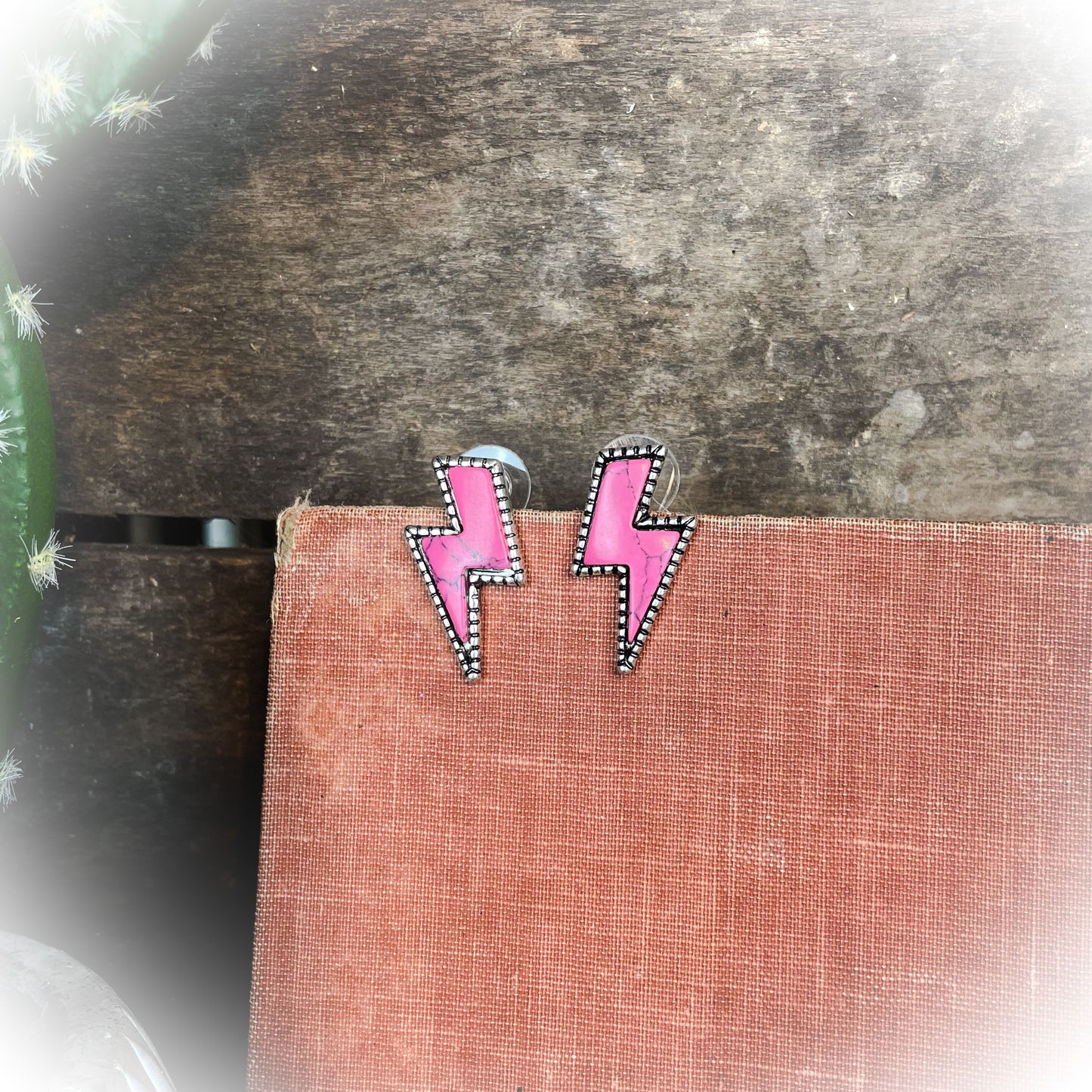 Thunder Stud Earrings - Hot Pink