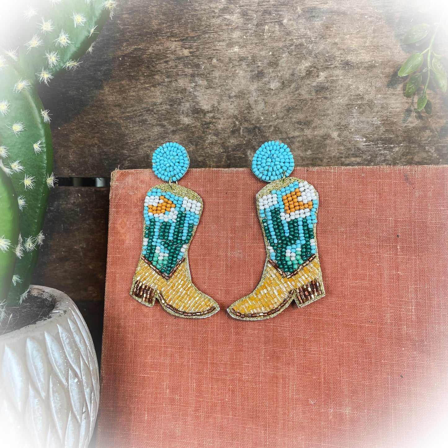 Beaded Boot Earrings