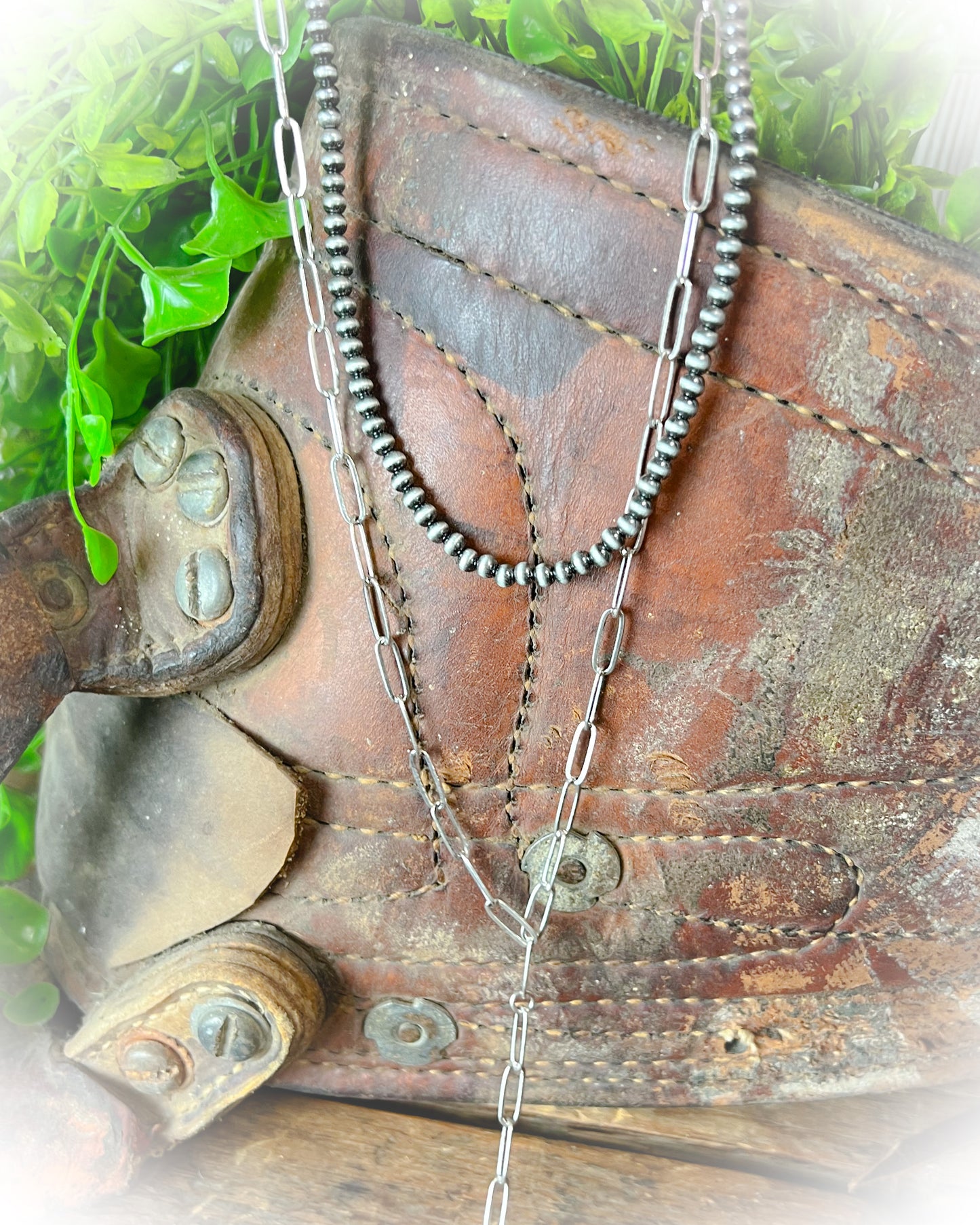 western faux pearl paperclip chain lariat necklace | punchy cactus western boutique | western necklace | western jewelry