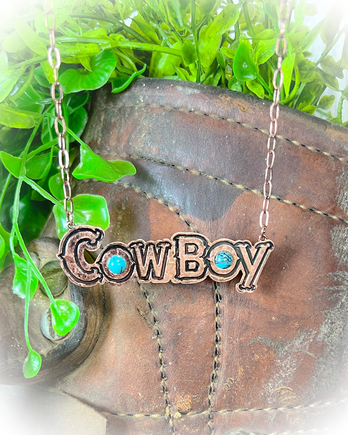 cowboy bronze statement necklace | Western necklace | western jewelry | Punchy Cactus | Western Boutique