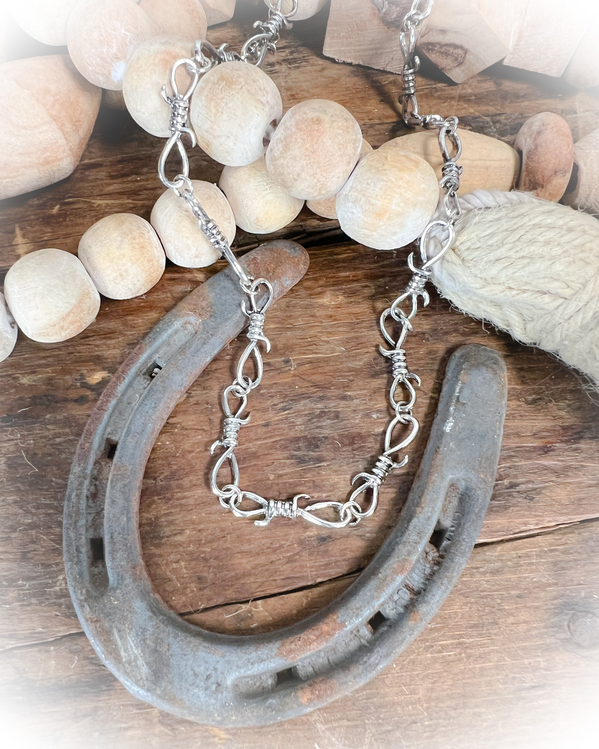 barbed wire choker necklace silver | punchy cactus | western boutique | western necklace