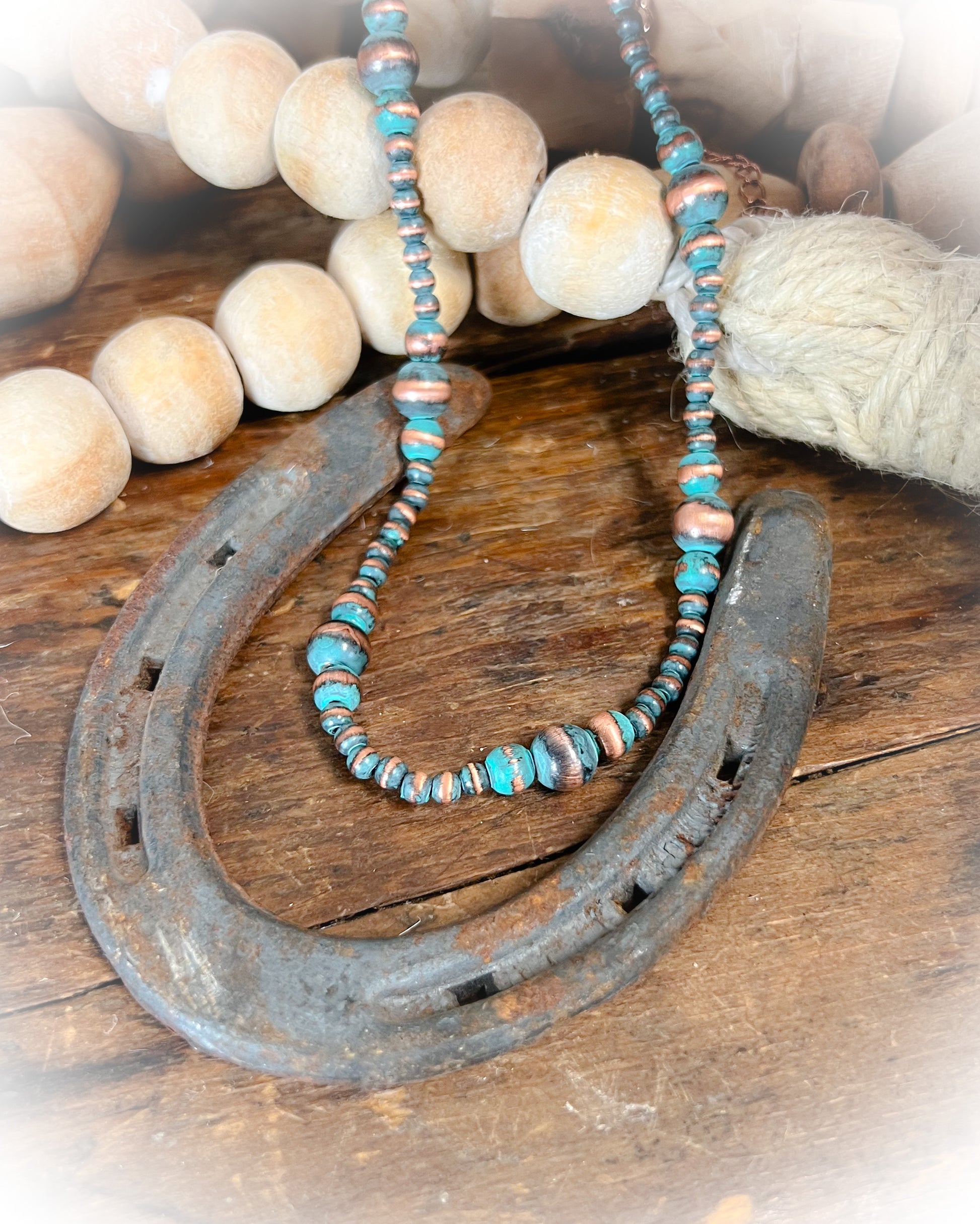 patina faux navajo pearl chocker necklace | punchy cactus | western boutique | western necklace