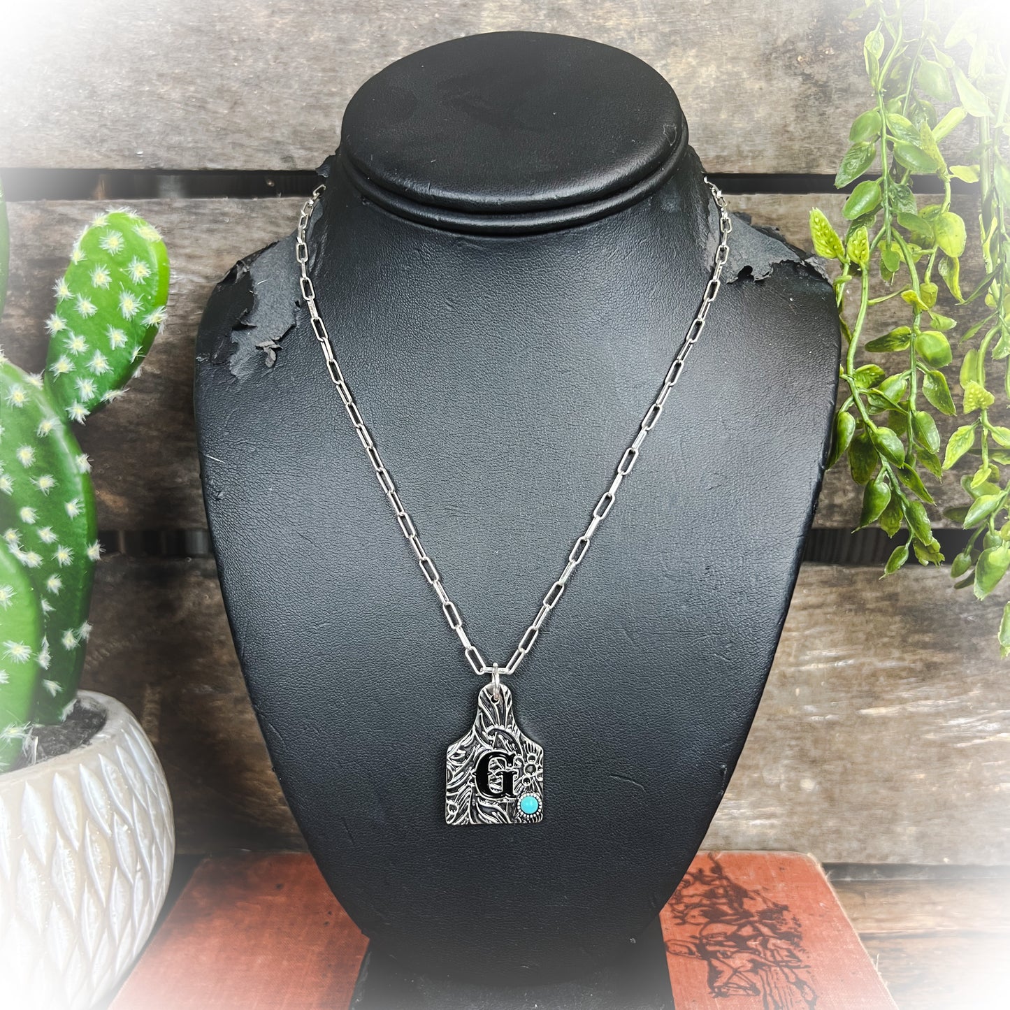 western cow tag initial necklace | punchy cactus | western boutique | western jewelry | western jewelry