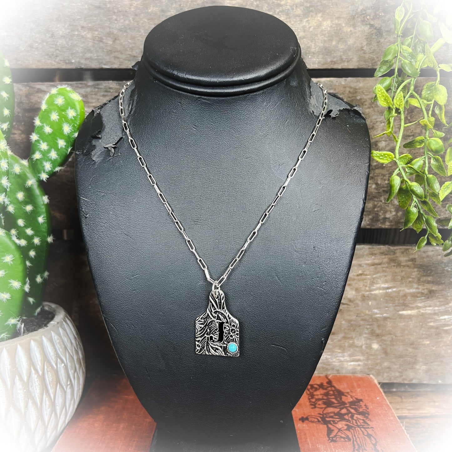 western cow tag initial necklace | punchy cactus | western boutique | western jewelry | western jewelry