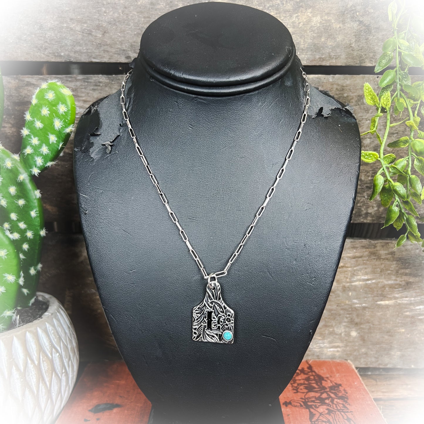 western cow tag initial necklace | punchy cactus | western boutique | western jewelry | western jewelry