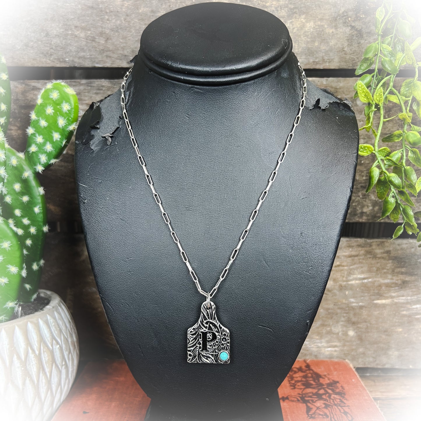 western cow tag initial necklace | punchy cactus | western boutique | western jewelry | western jewelry
