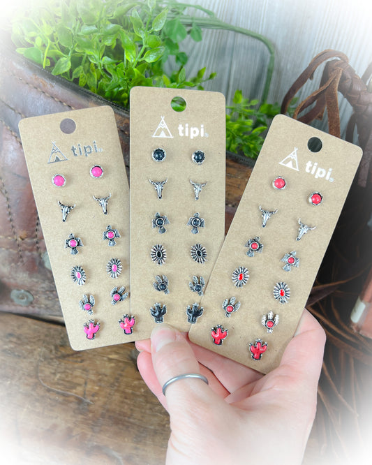 dainty western stud earrings set | punchy cactus western boutique | western earrings | western jewelry