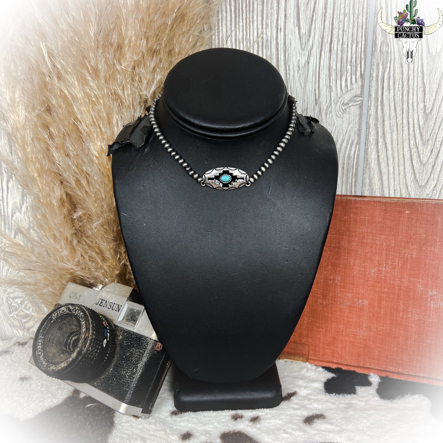 aztec concho fau navajo pearl chocker necklace | Punchy cactus | western necklace | western boutique