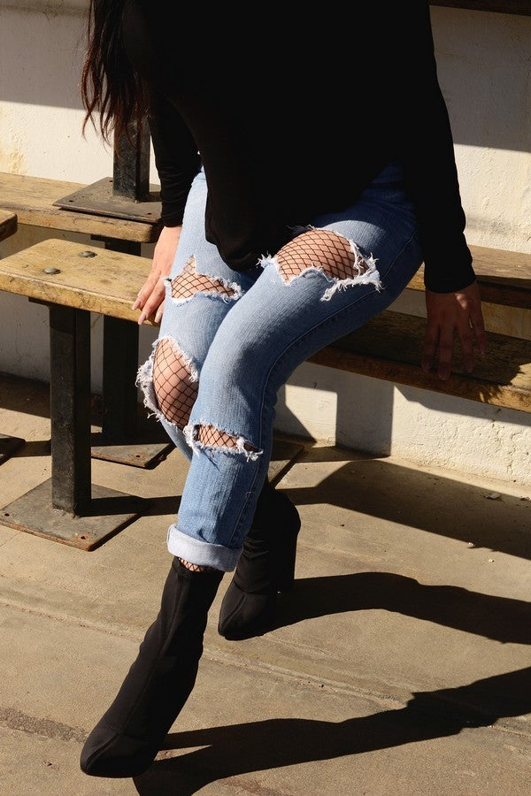 western boho boutique black fishnet stockings