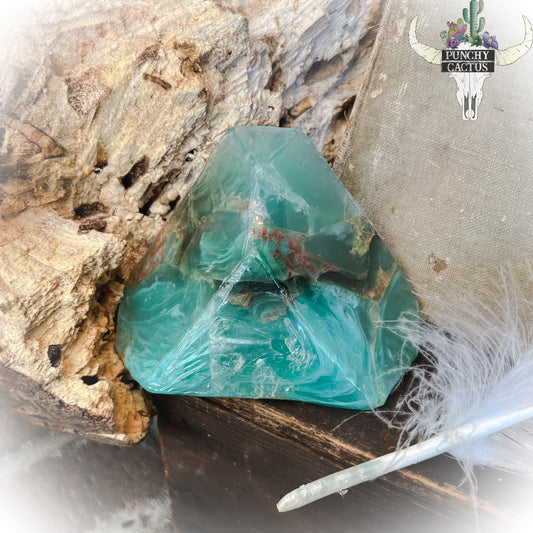 boho crystal soap rock - jade