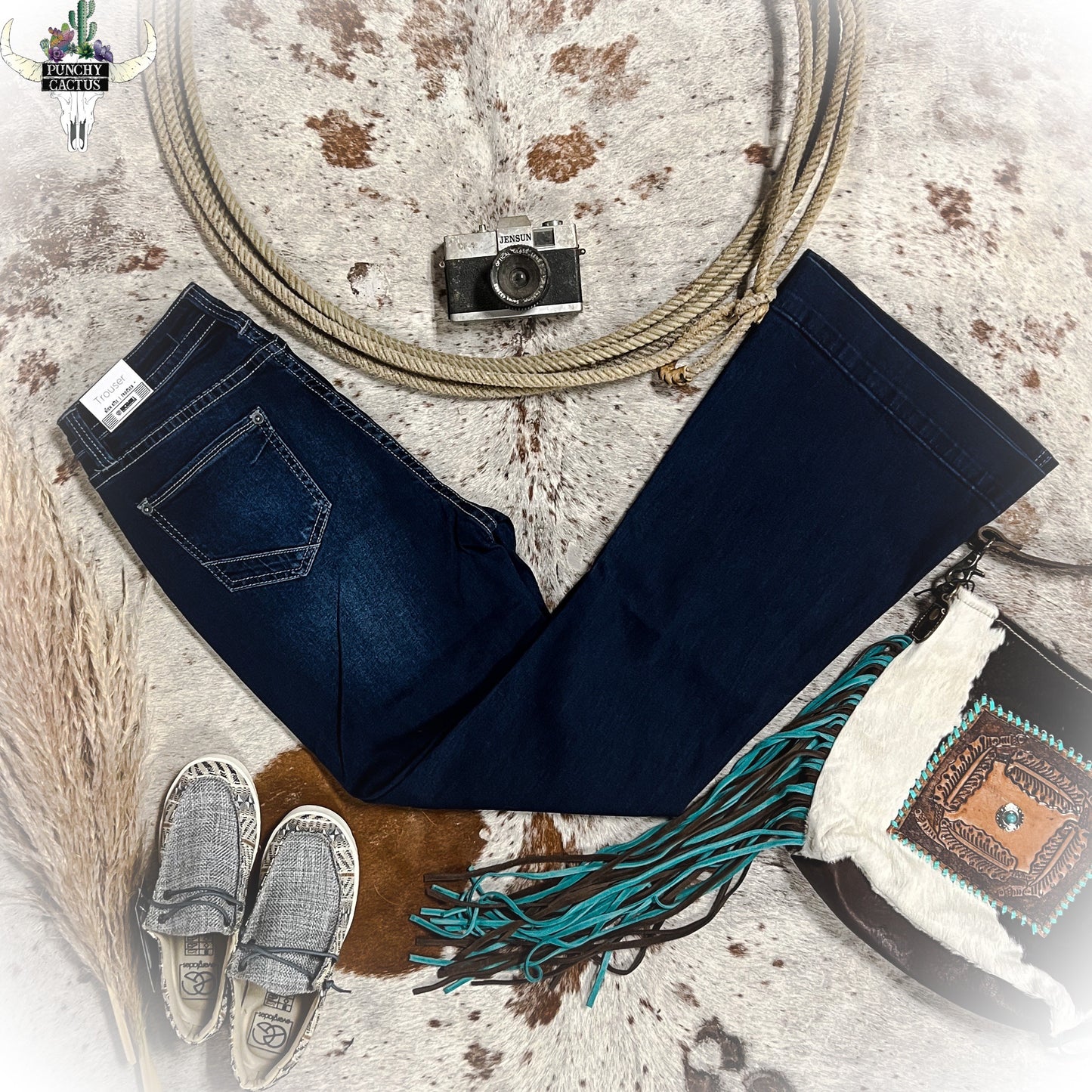 High Rise Button Fly Trouser