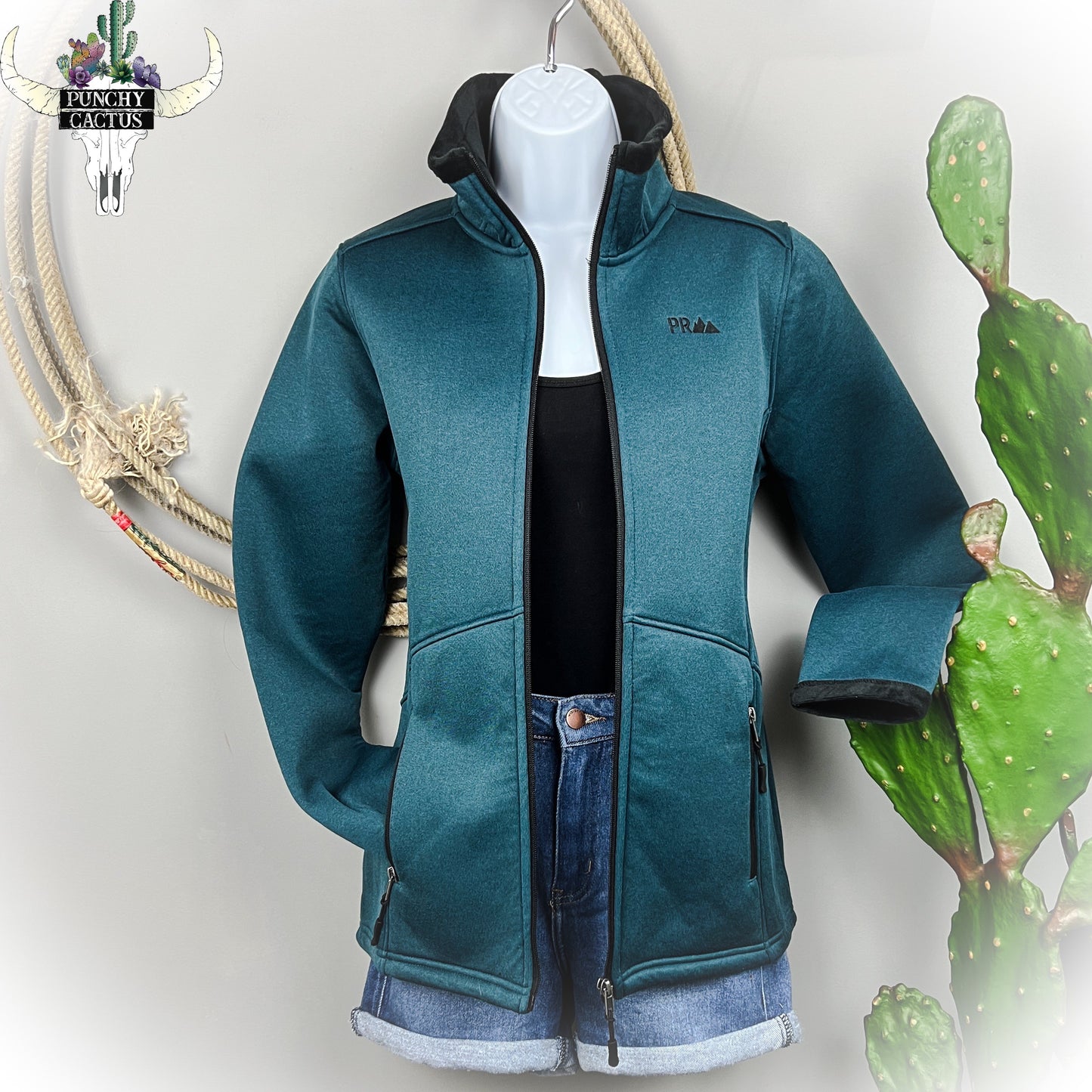 Heather Knit Jacket - Teal