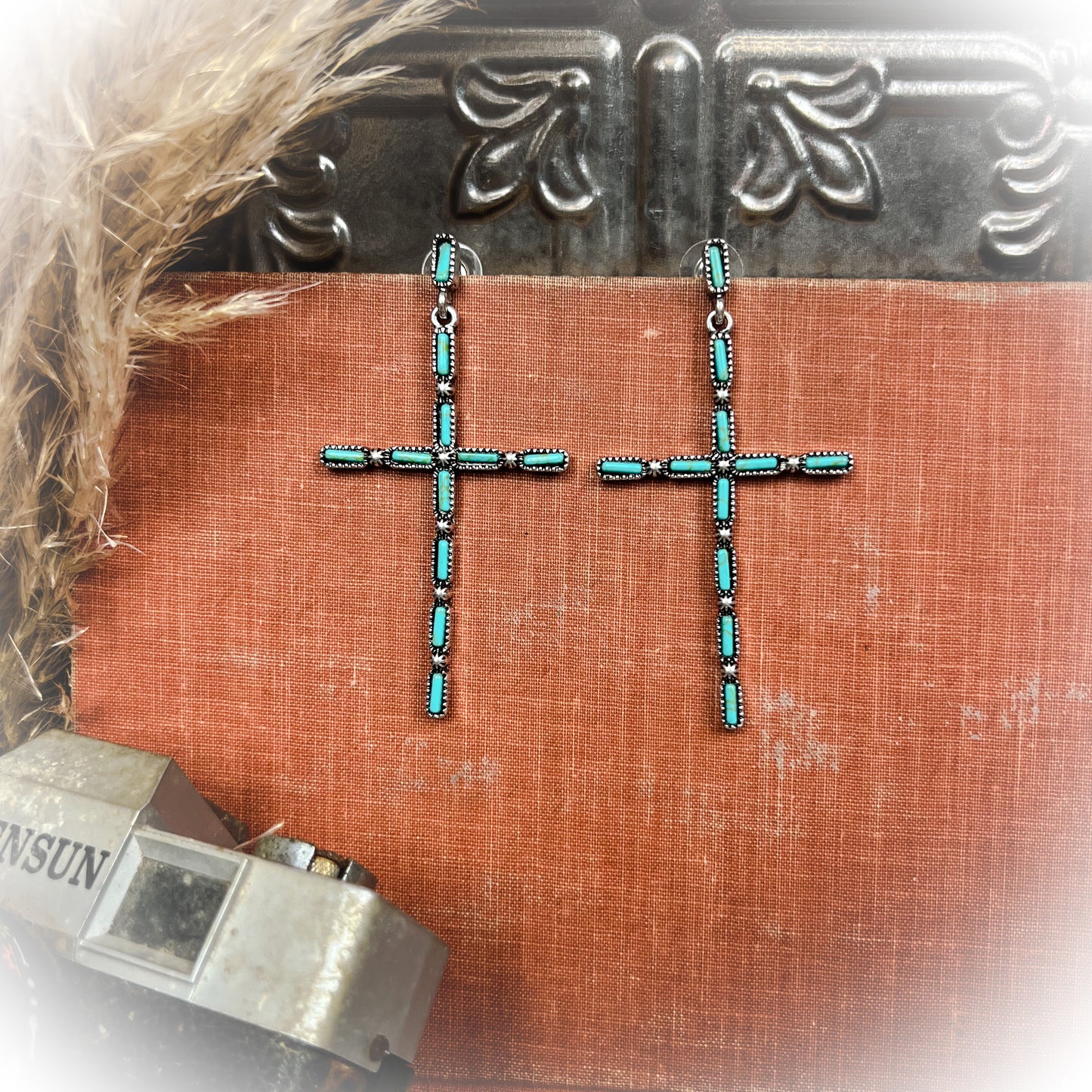 Western Cross Stud Earrings