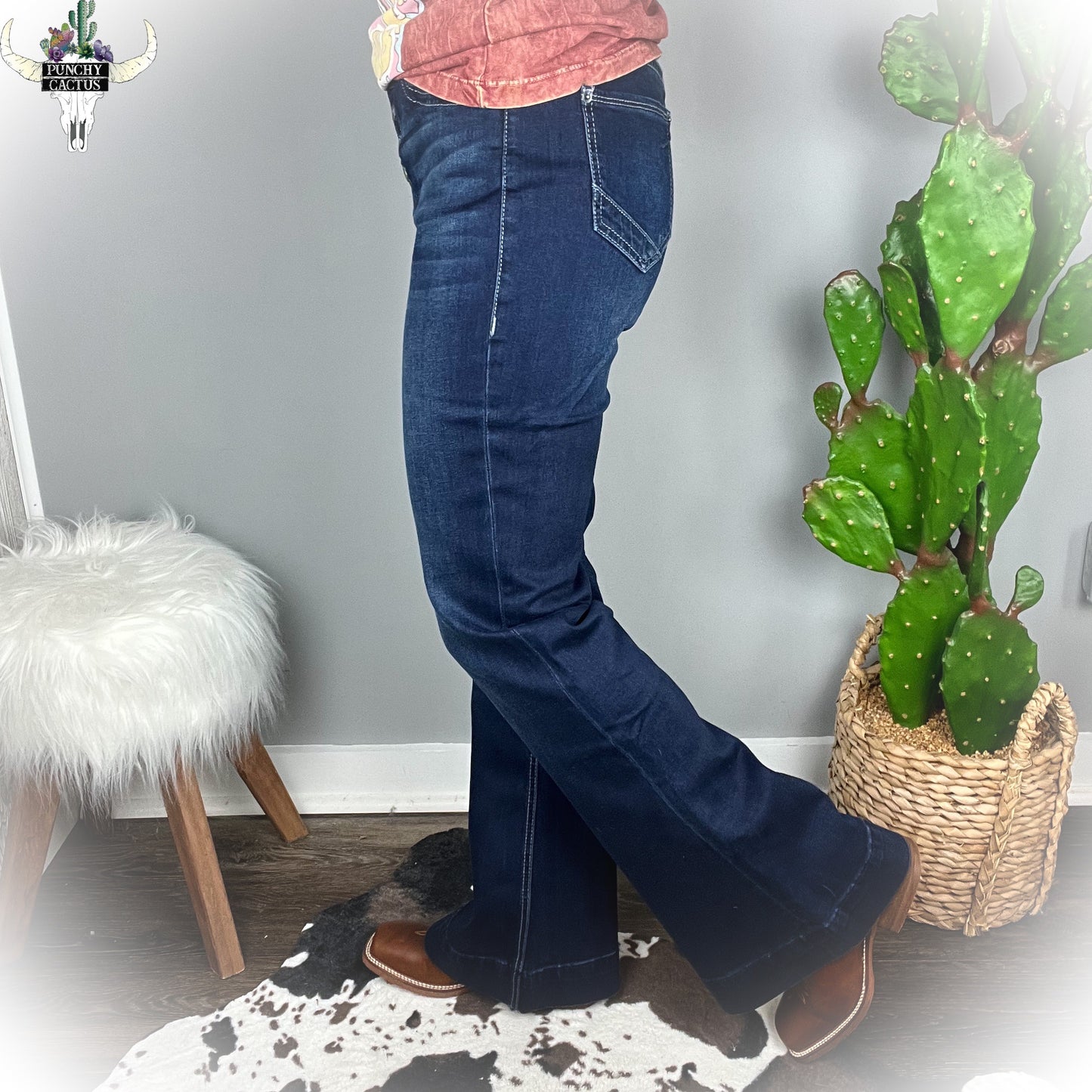 High Rise Button Fly Trouser