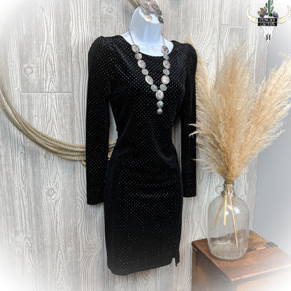 Black Velvet Shimmer Dress