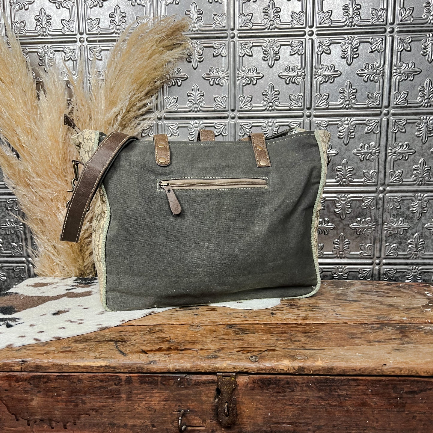 cactus canvas style tote purse western boho boutique