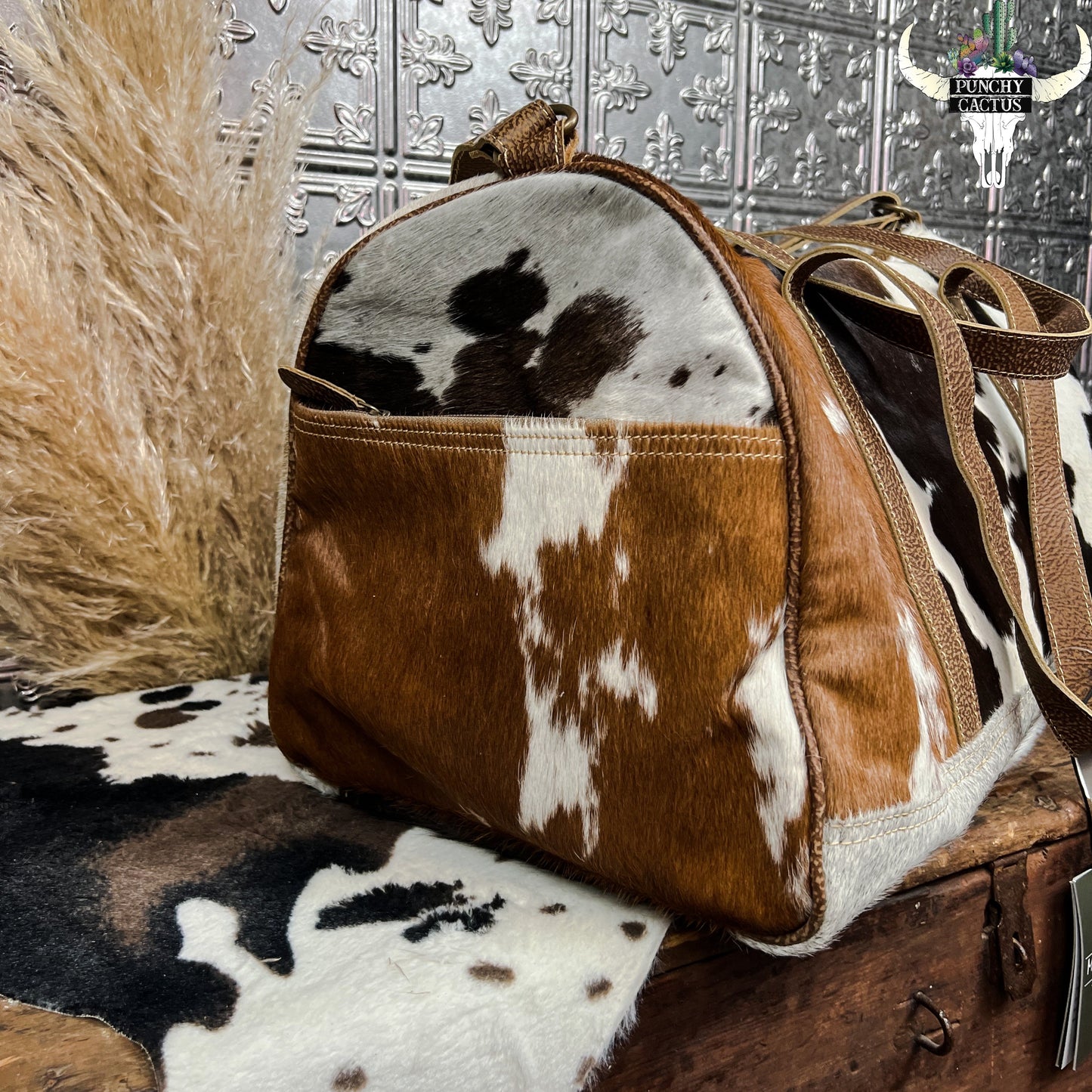 western boutique myra bag western cowhide weekender travel bag
