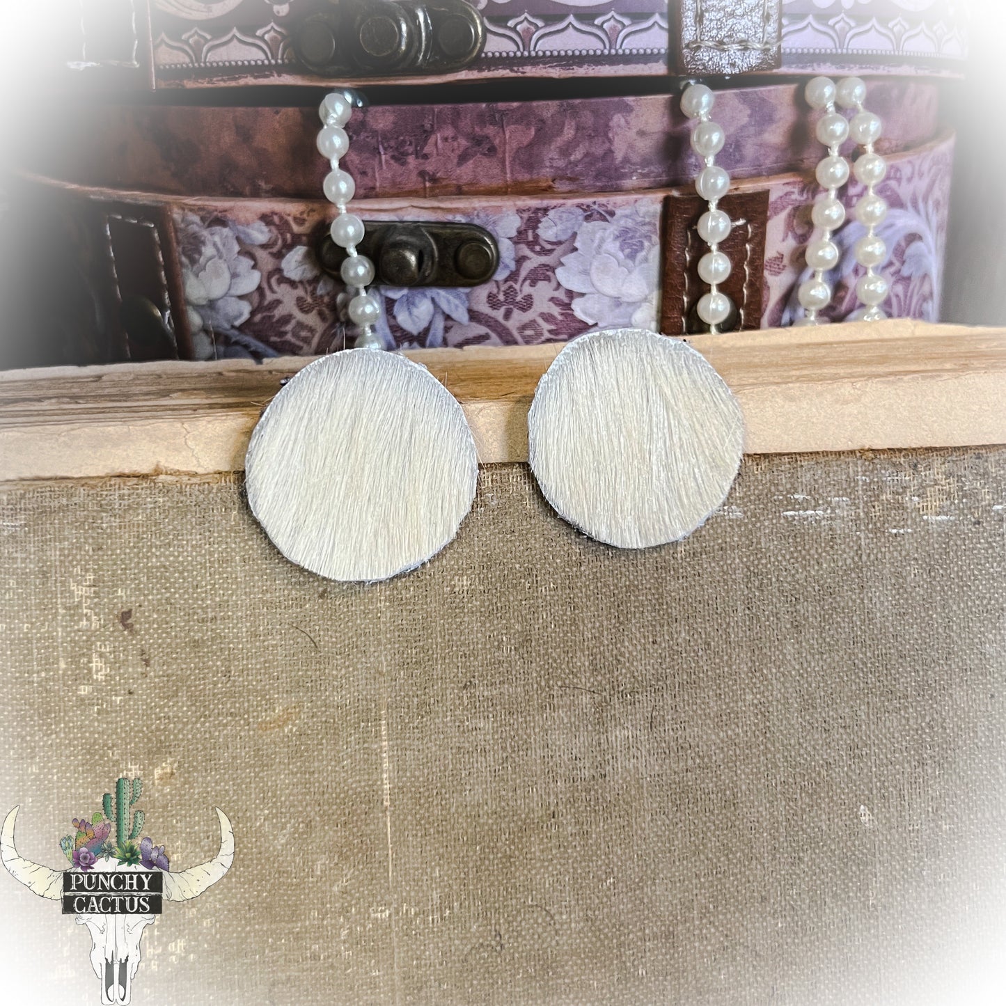 western cowhide stud earrings hair on hide