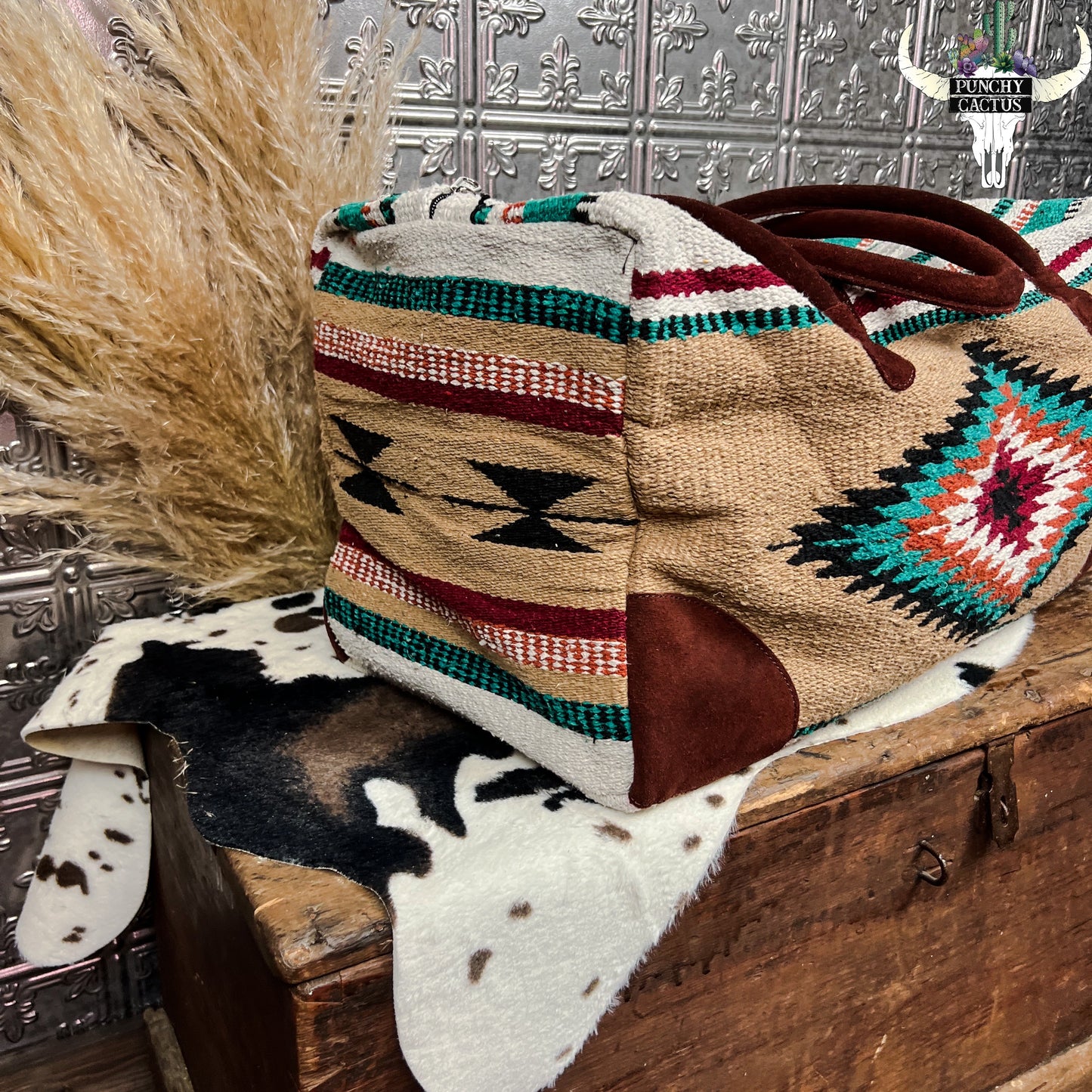 western saddle blanket aztec tribal print weekender travel bag western boutique