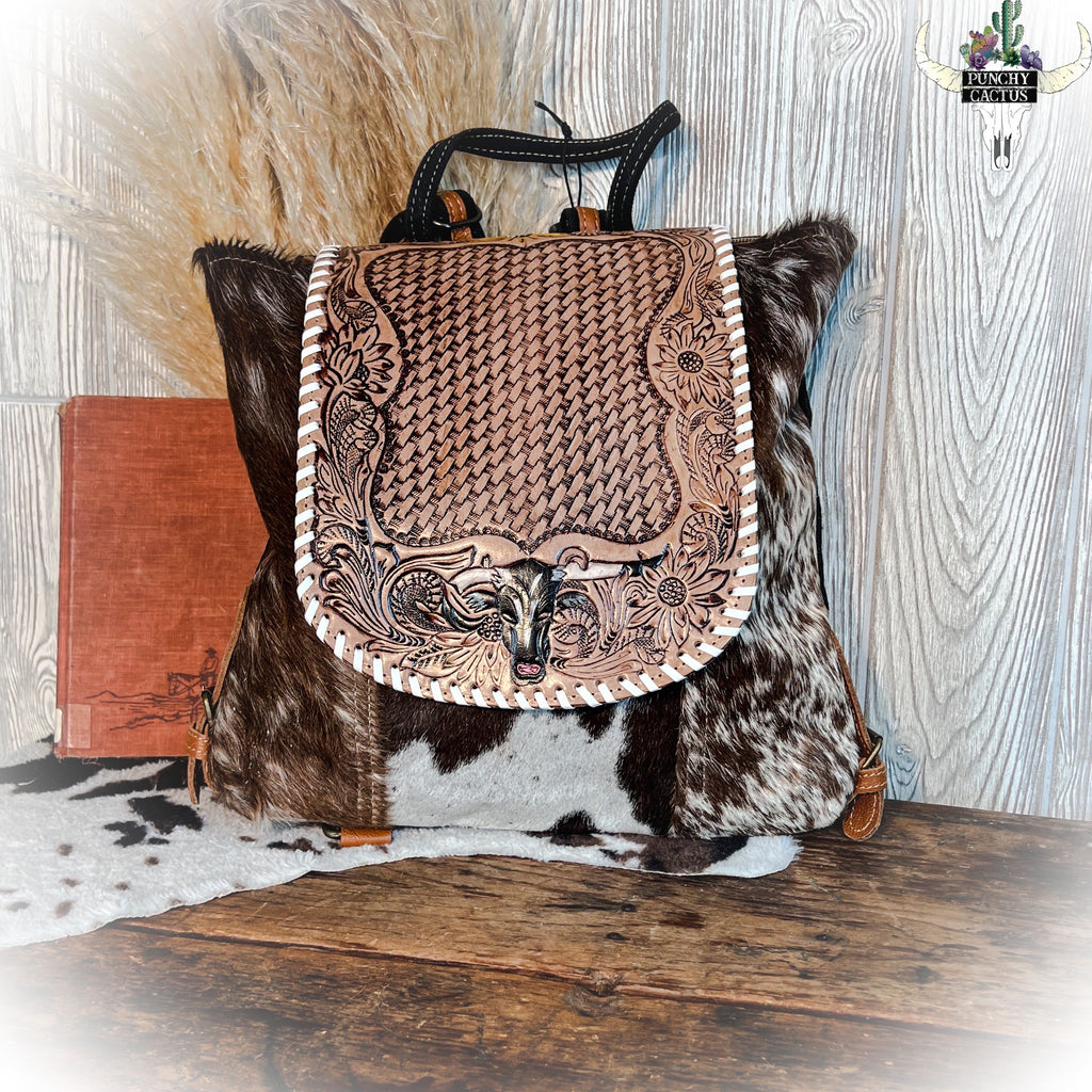 cactus leather backpack / Saddle or baby shower gift. Mini Cactus Backpack - Faux