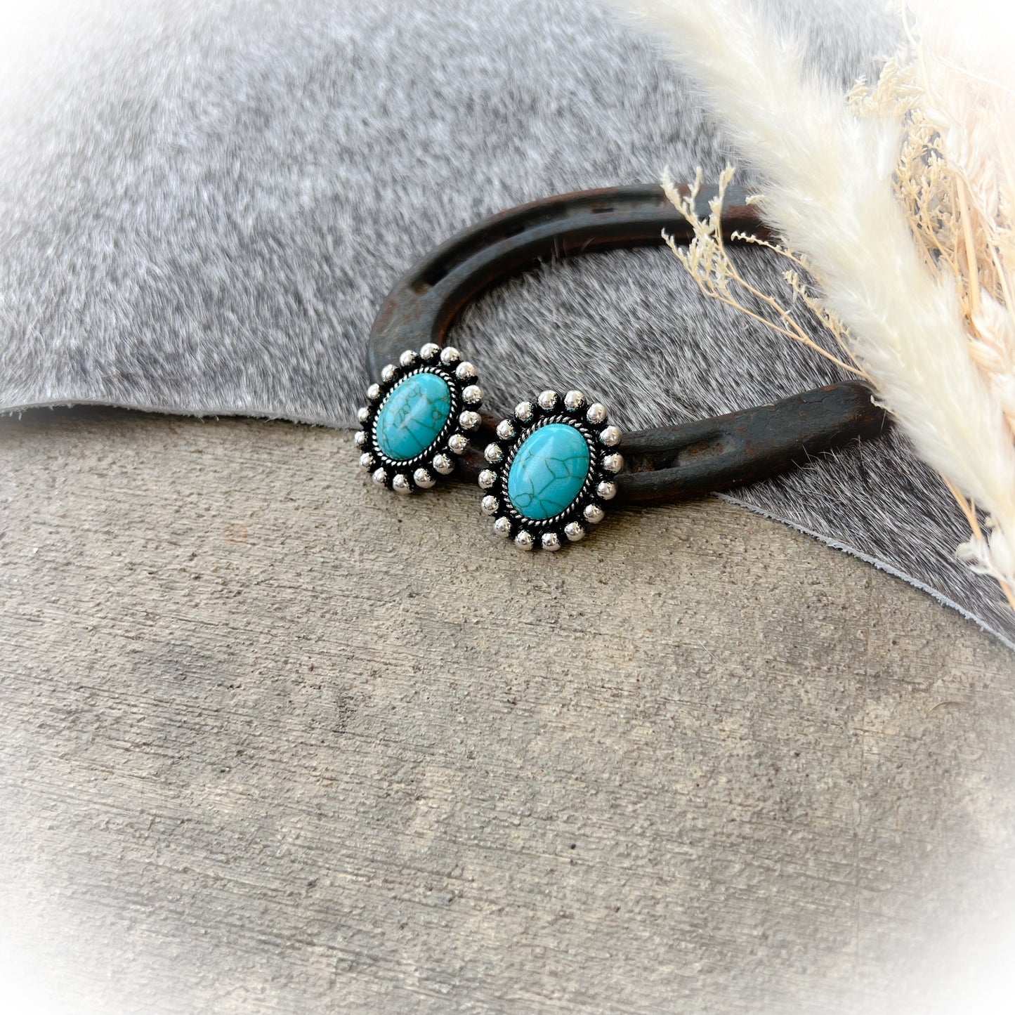 Dani West Oval Everyday Western Stud Earrings