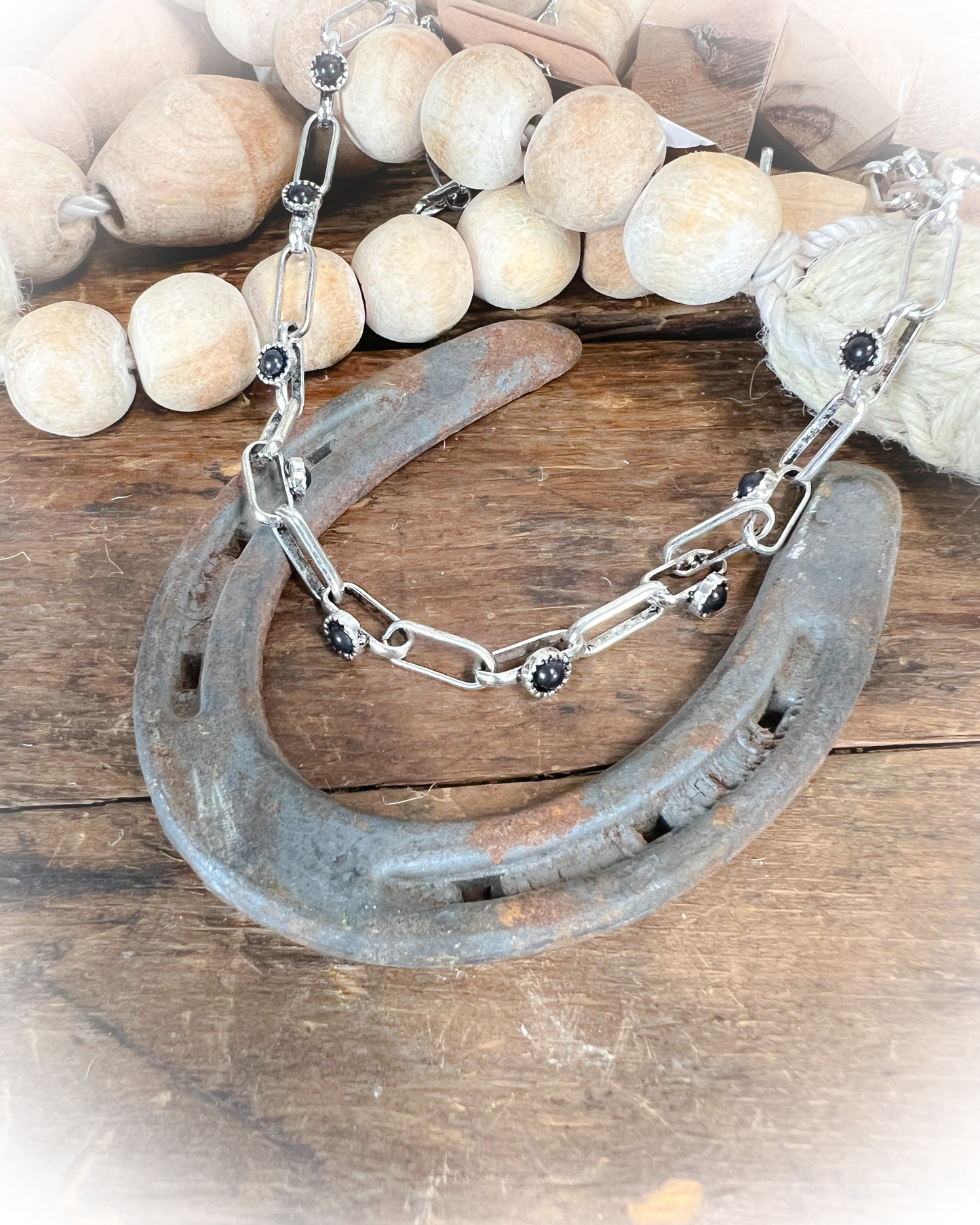 Western Soldered Stone Linked Chain Necklace