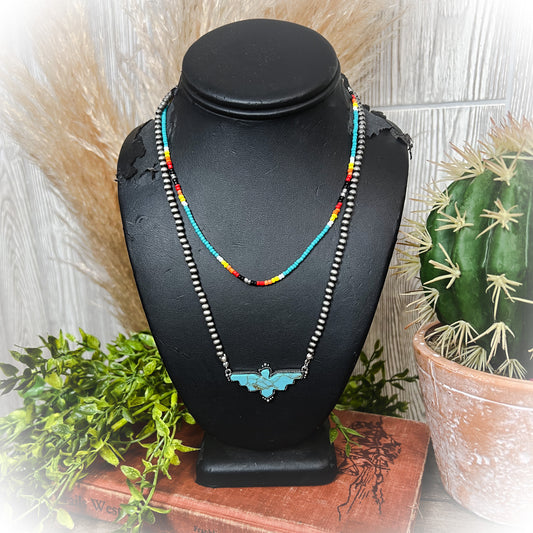 Thunderbird Beaded Layered Necklace