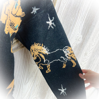 Saddle Up Western Chic Sweater - Black