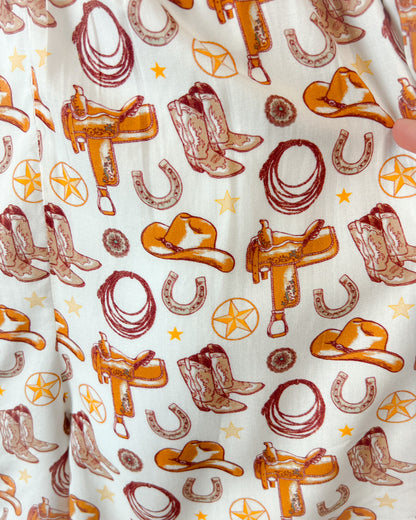Howdy Darlin' Western Print Romper