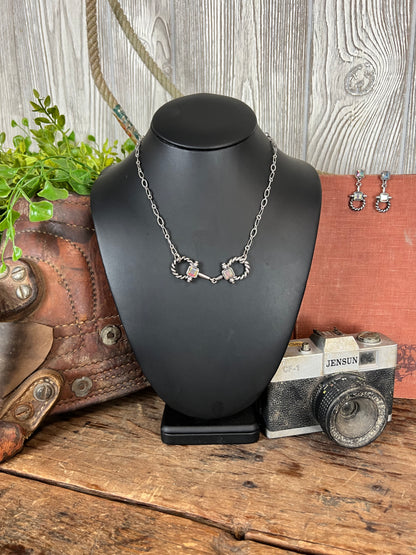 Western Rope Horse Bit Necklace Set – Iridescent