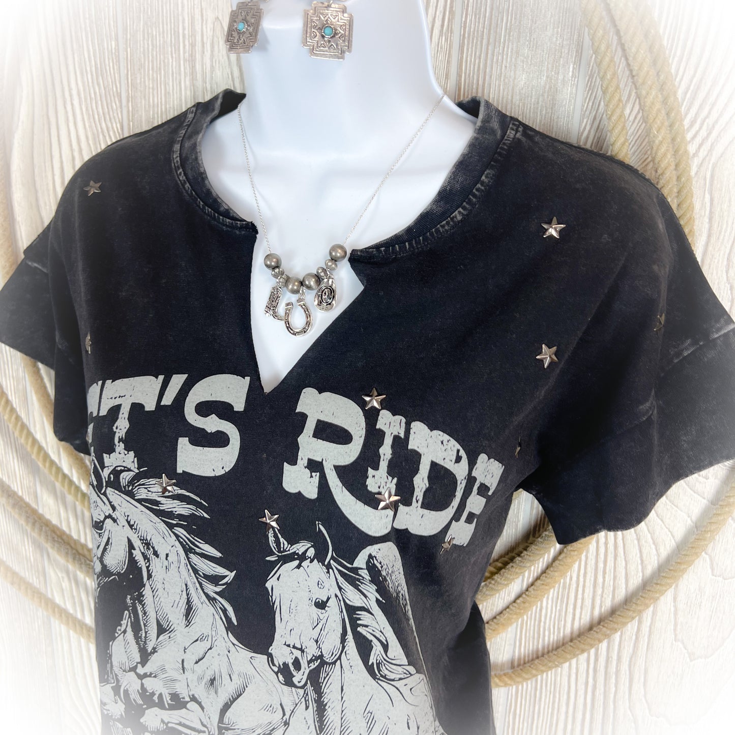 Let’s Ride Western Star Stud Graphic Tee