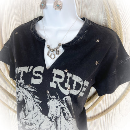 Let’s Ride Western Star Stud Graphic Tee
